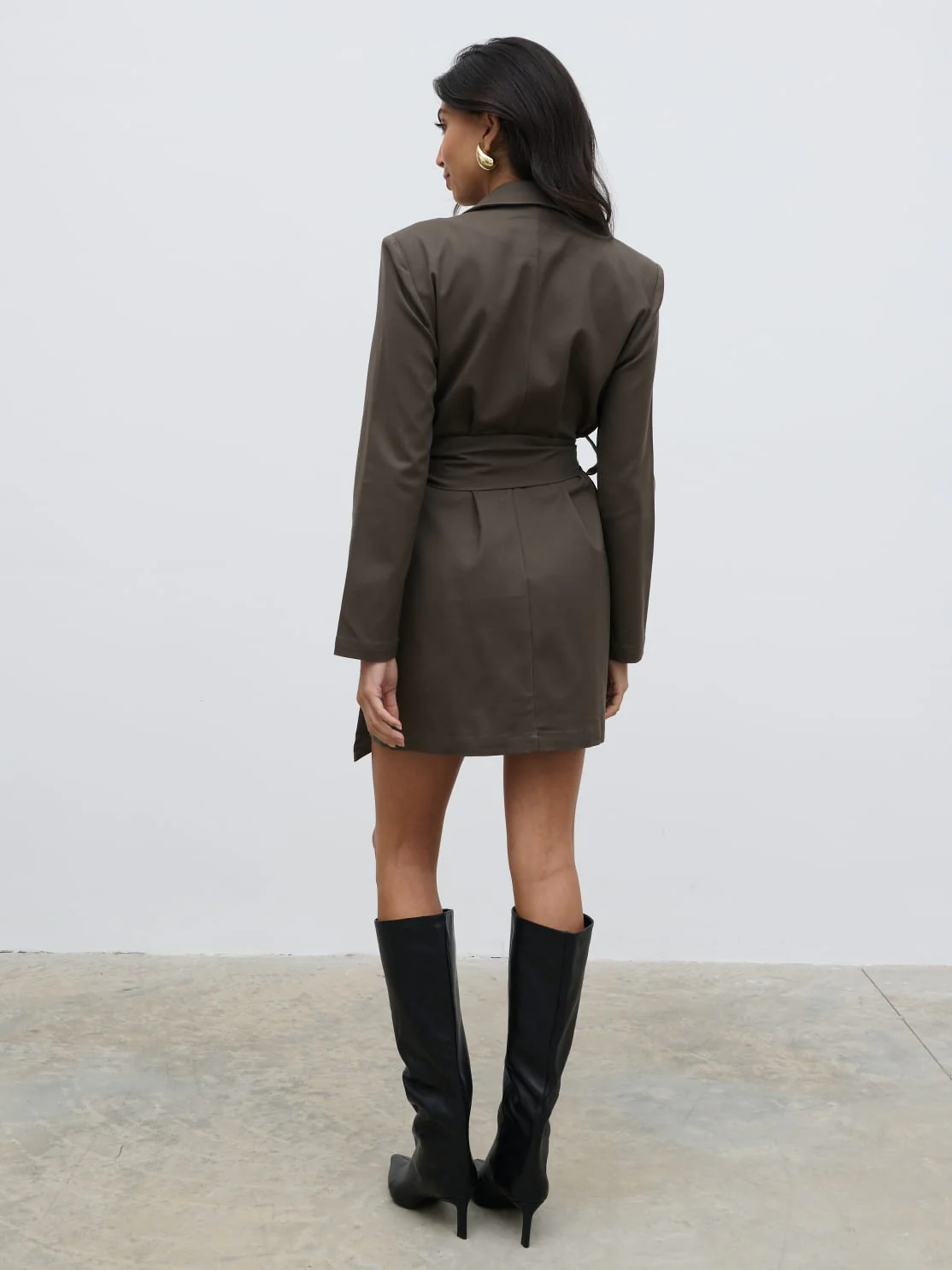 Lucian Oversized Blazer Mini Dress - Taupe - Image 4