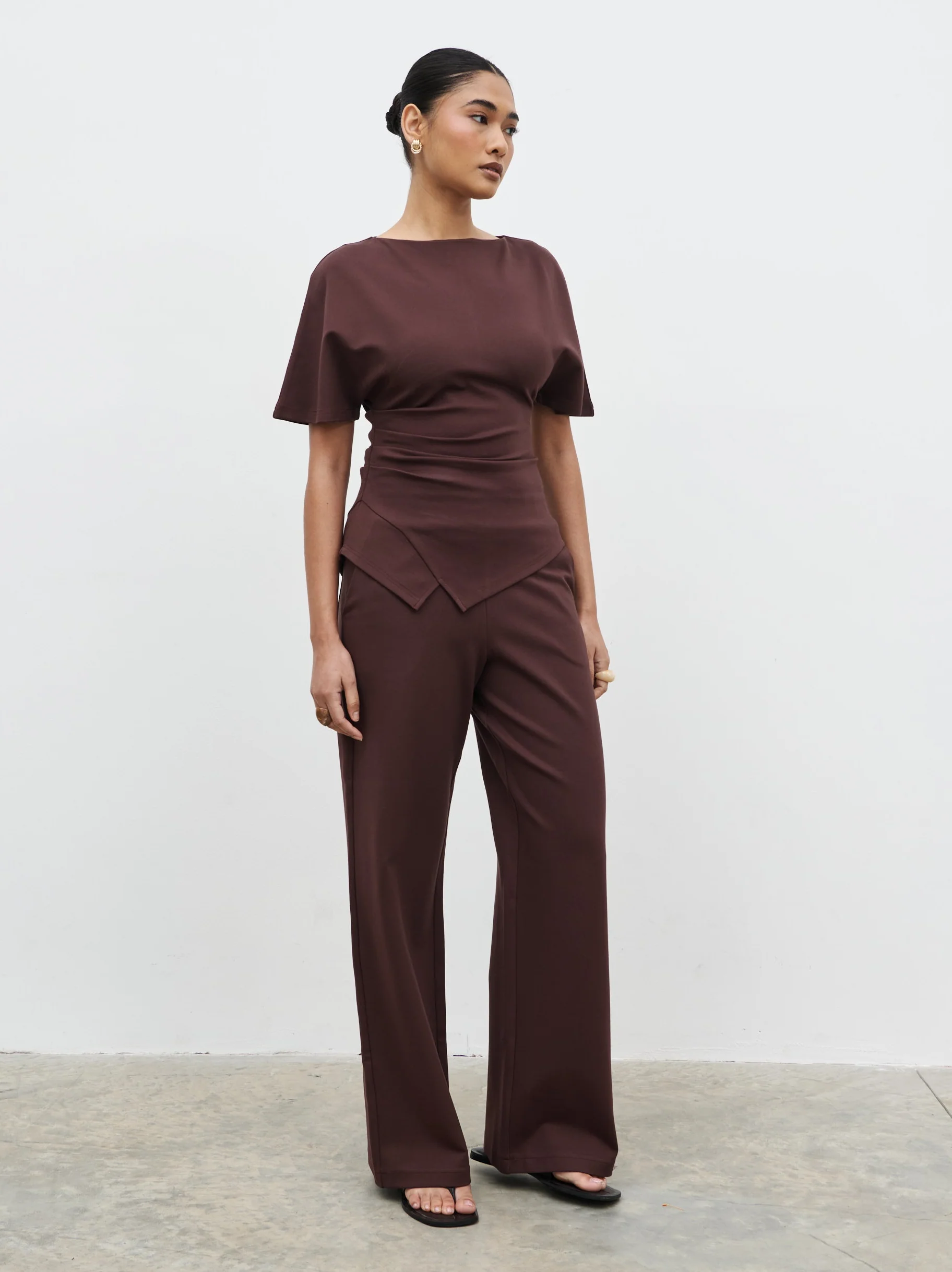 Marni Straight Leg Jersey Trousers - Brown