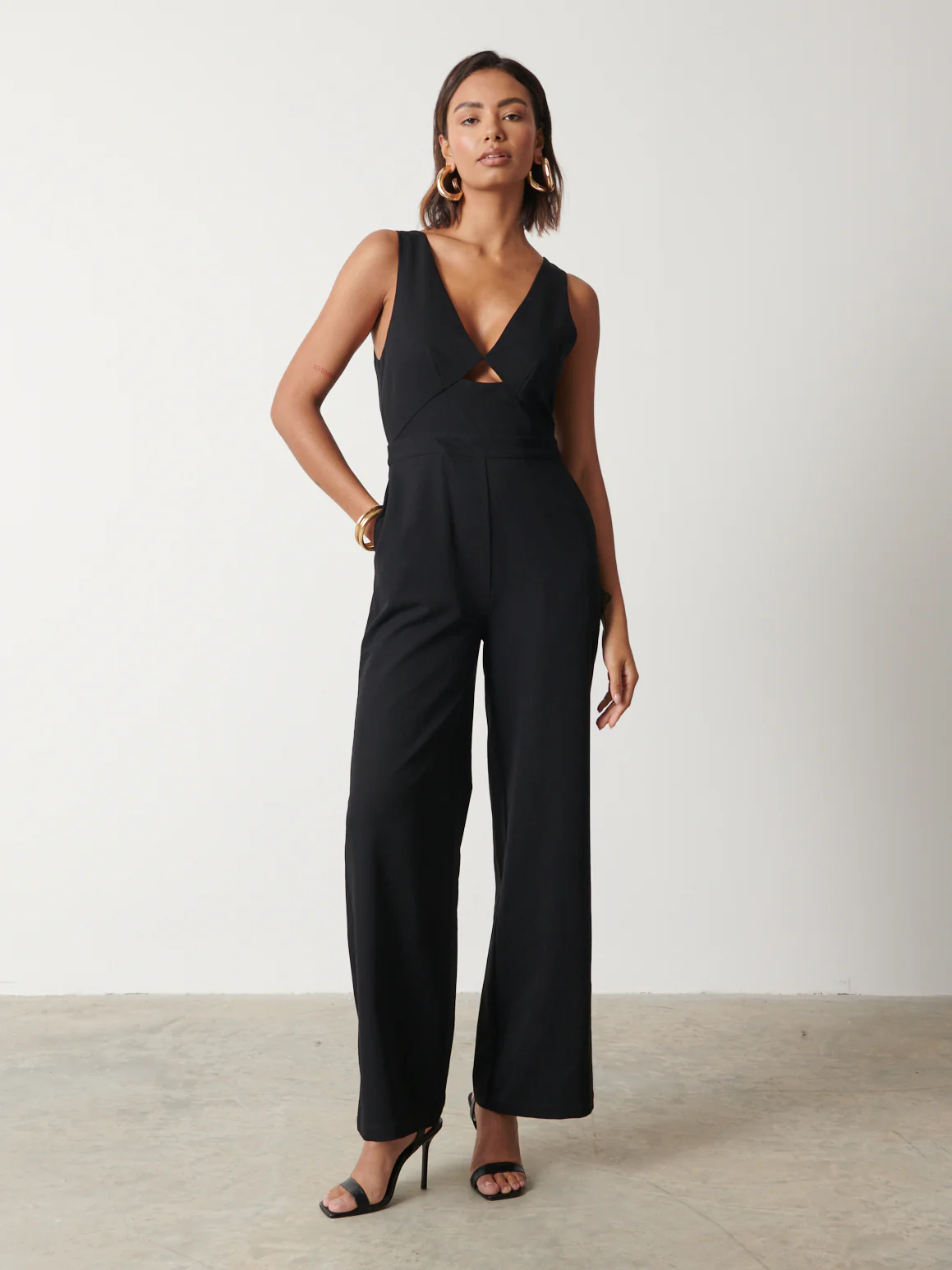 Miley Tie Back Jumpsuit - Black - Image 3