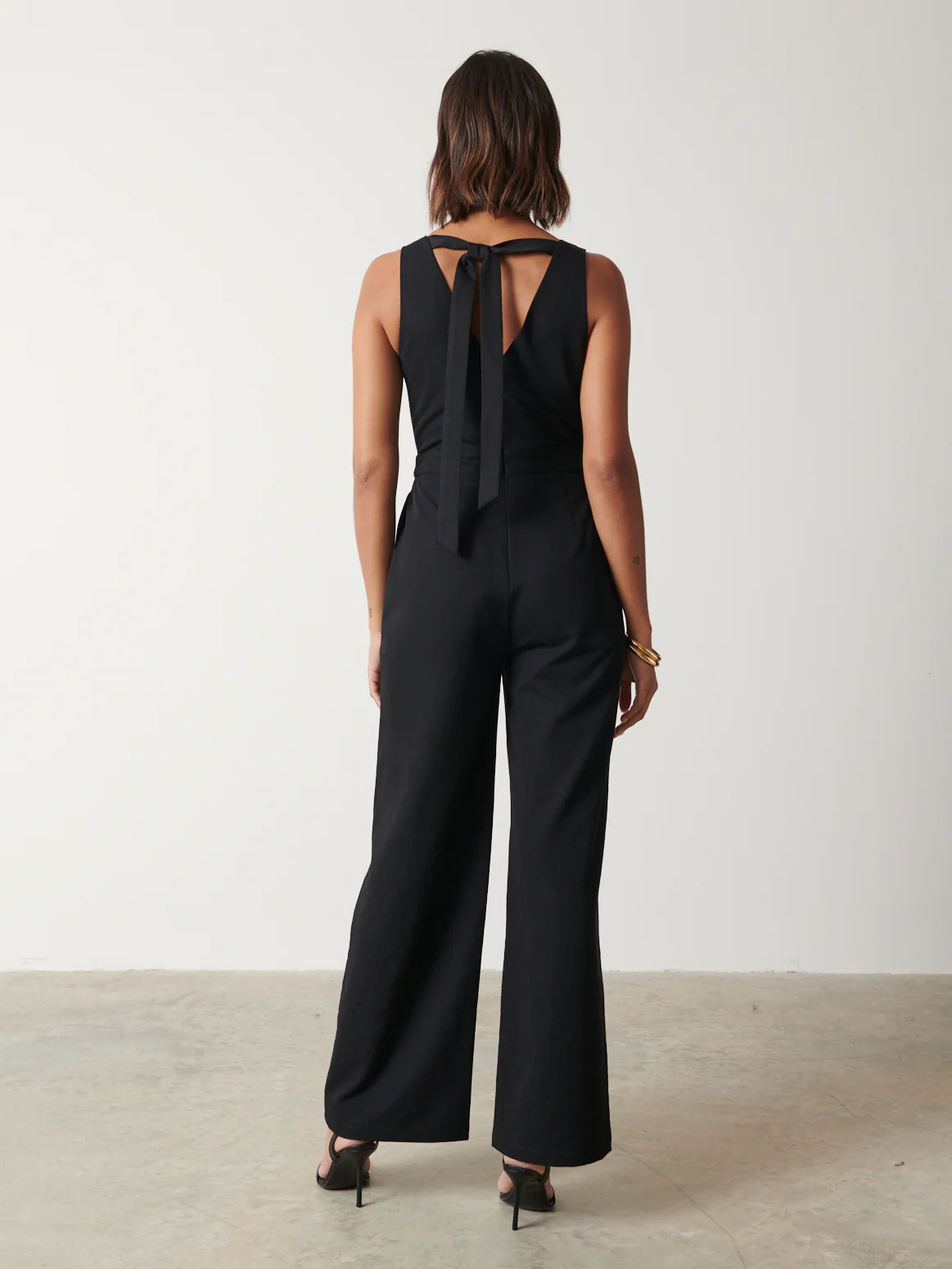Miley Tie Back Jumpsuit - Black - Image 4