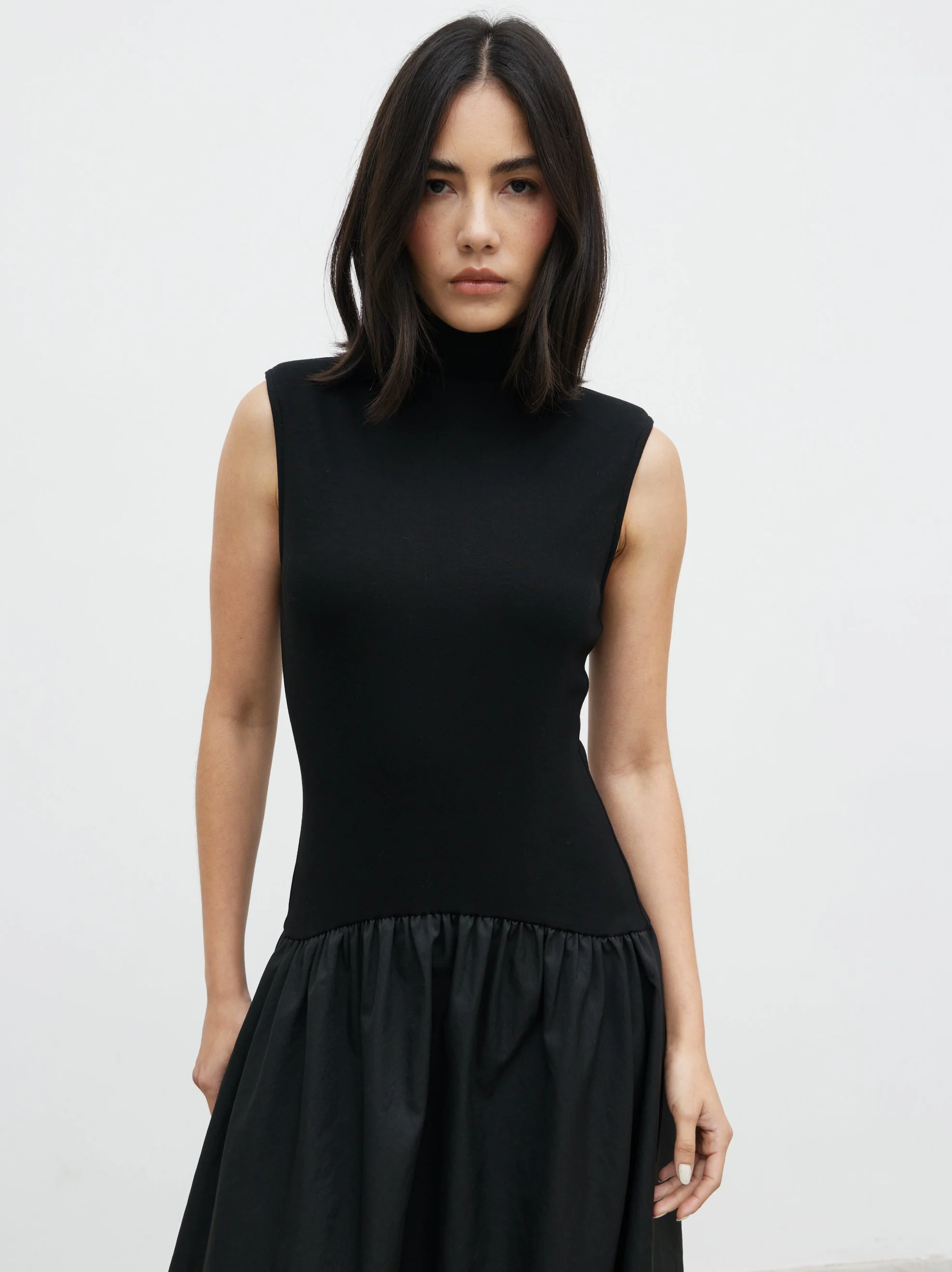 Naia Drop Waist Sleeveless Midaxi Dress - Black - Image 4