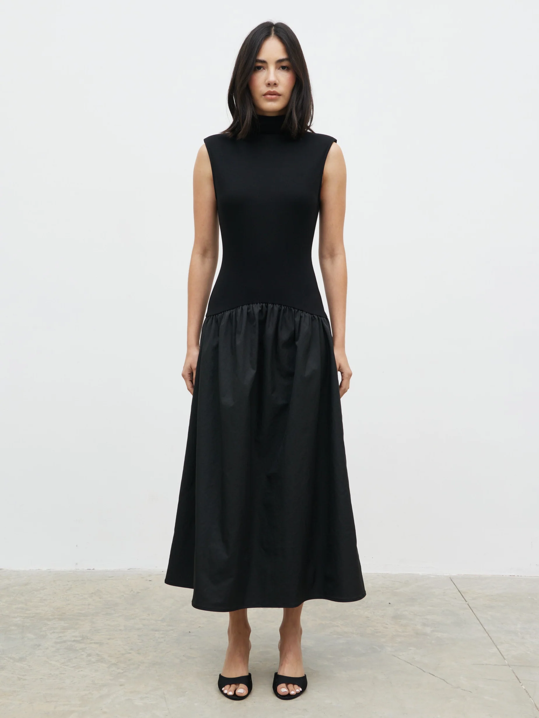 Naia Drop Waist Sleeveless Midaxi Dress - Black - Image 8