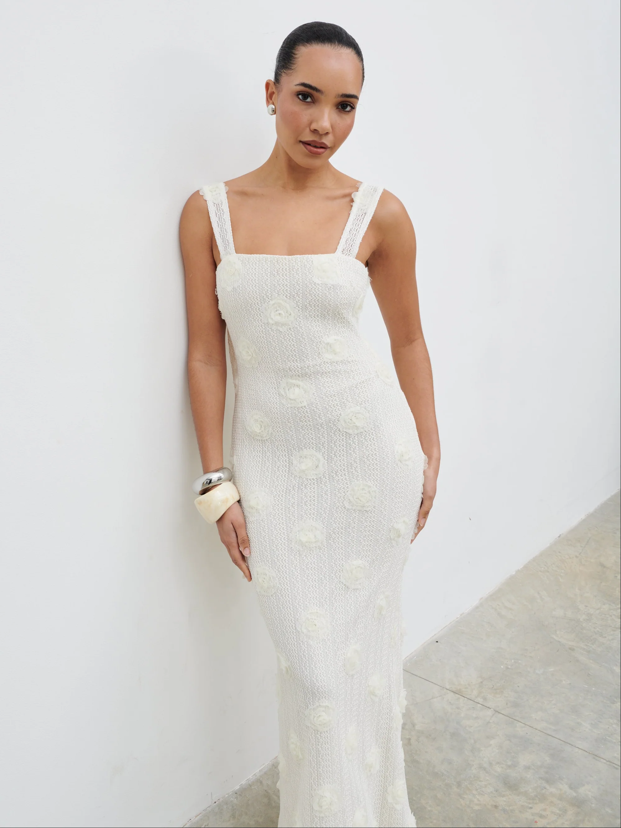 Nancie Floral Maxi Dress - Cream - Image 2