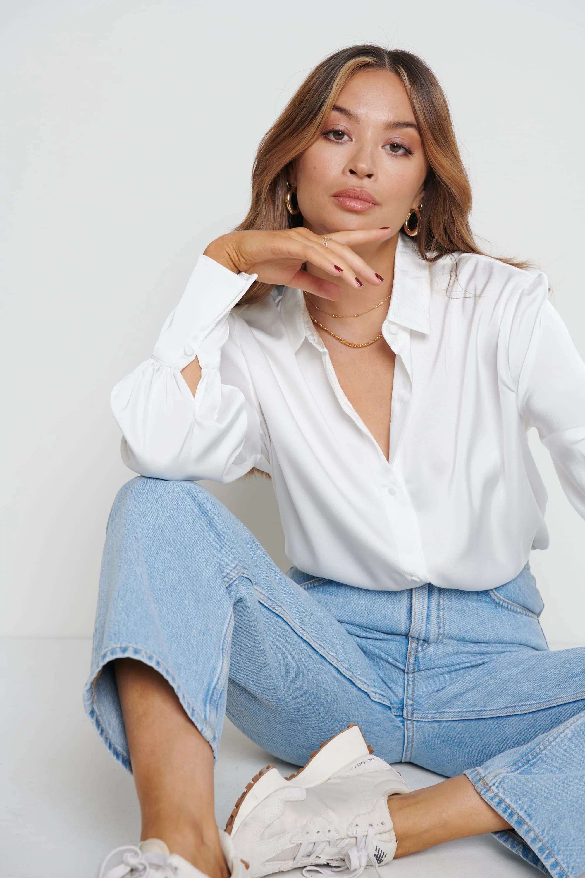 Naomi Relaxed Shirt- White - Image 2
