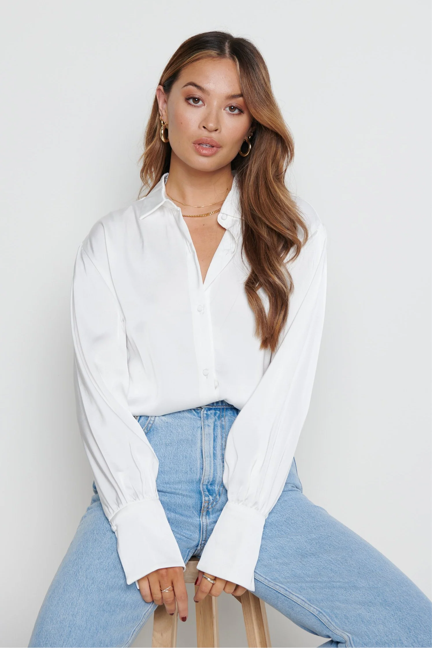 Naomi Relaxed Shirt- White - Image 4