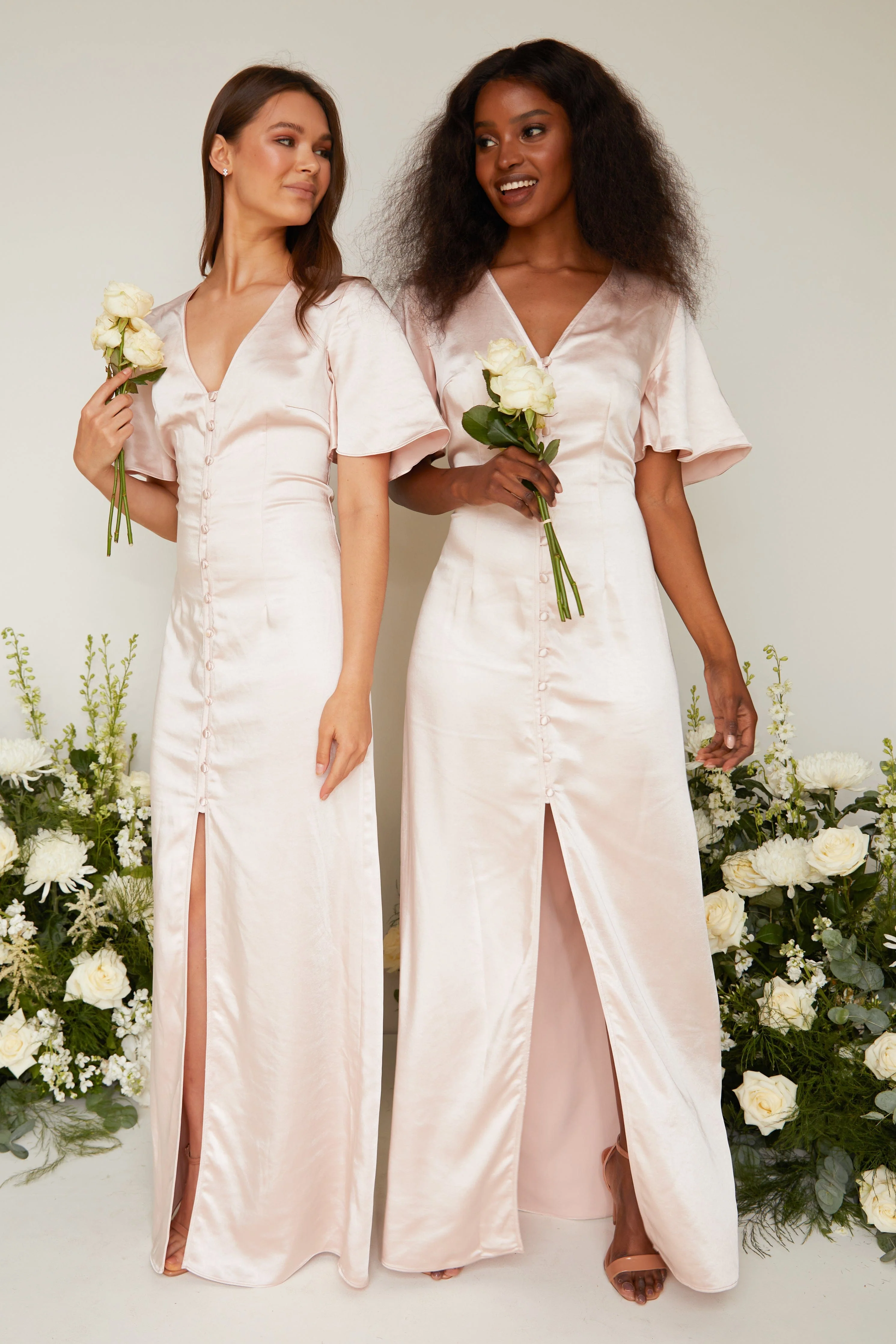 Naya Maxi Bridesmaid Dress - Matte Blush - Image 2