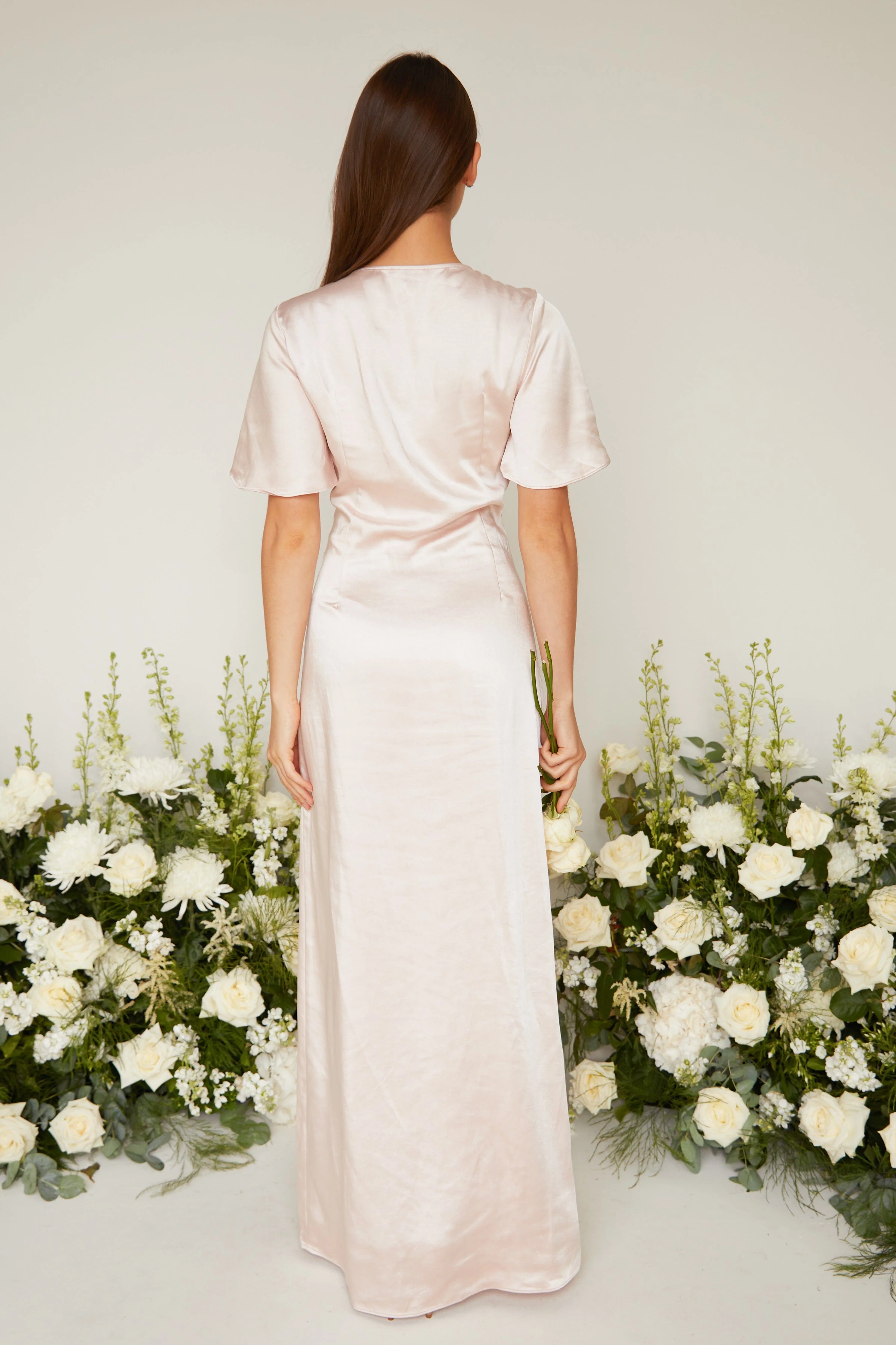 Naya Maxi Bridesmaid Dress - Matte Blush - Image 4