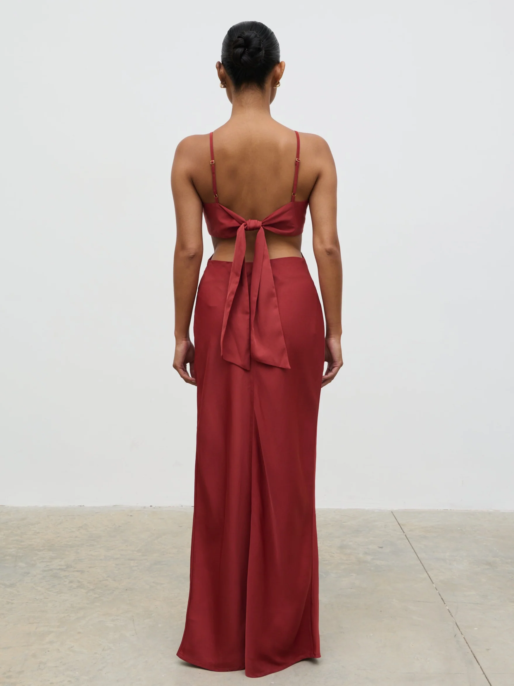 Nellie Cut Out Maxi Dress - Rust - Image 2