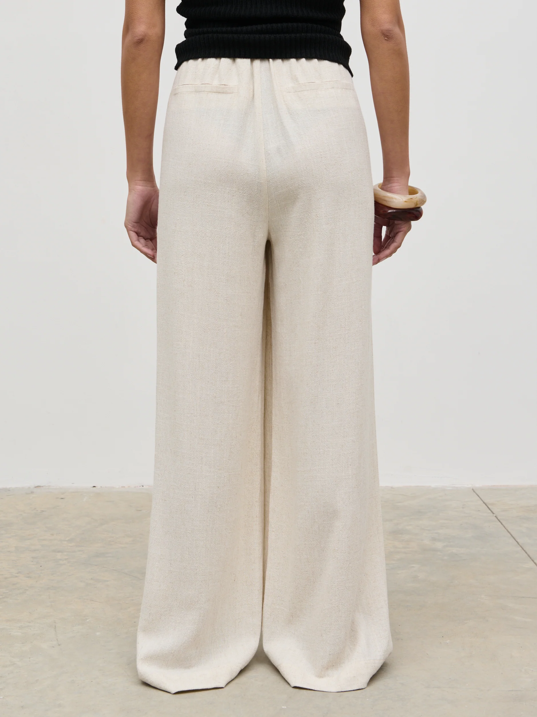 Nessa Drawstring Linen Blend Trousers - Natural - Image 5