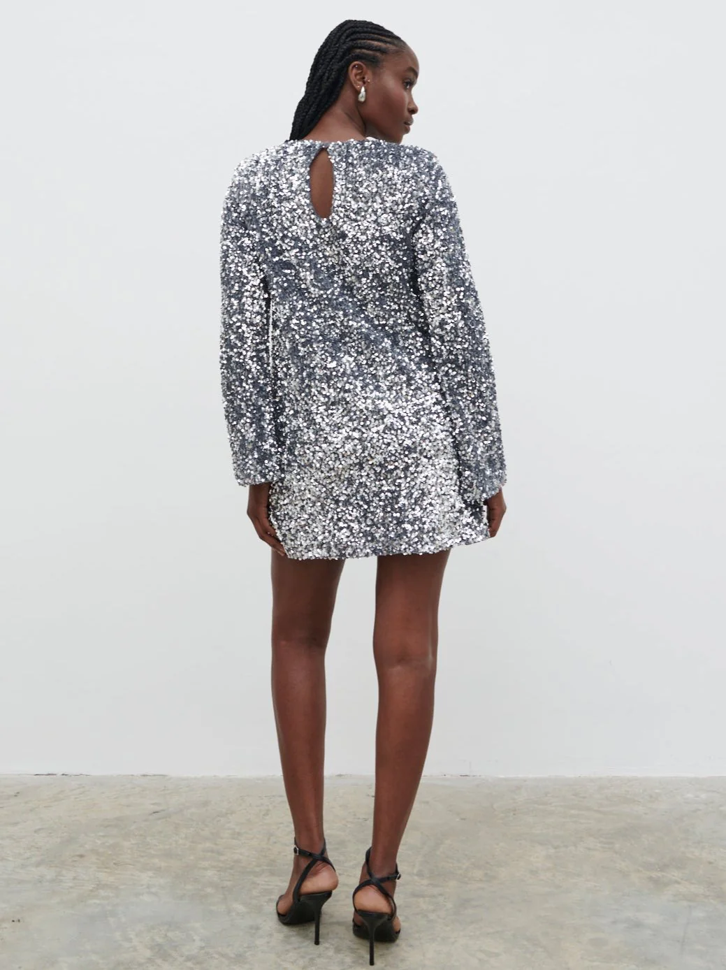Nico Cluster Sequin Shift Dress - Silver - Image 5