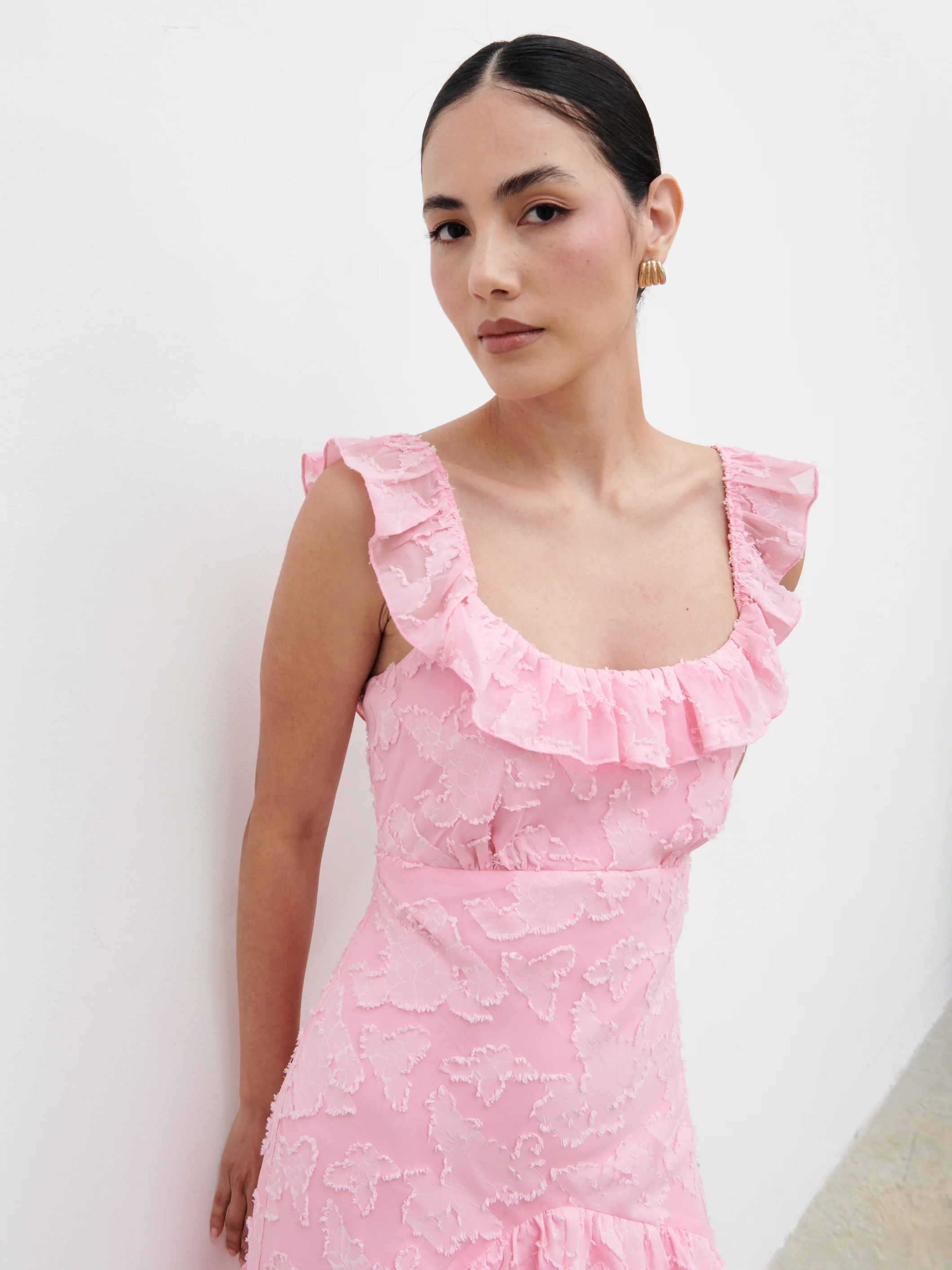 Novie Ruffle Maxi Dress - Posie Pink - Image 2