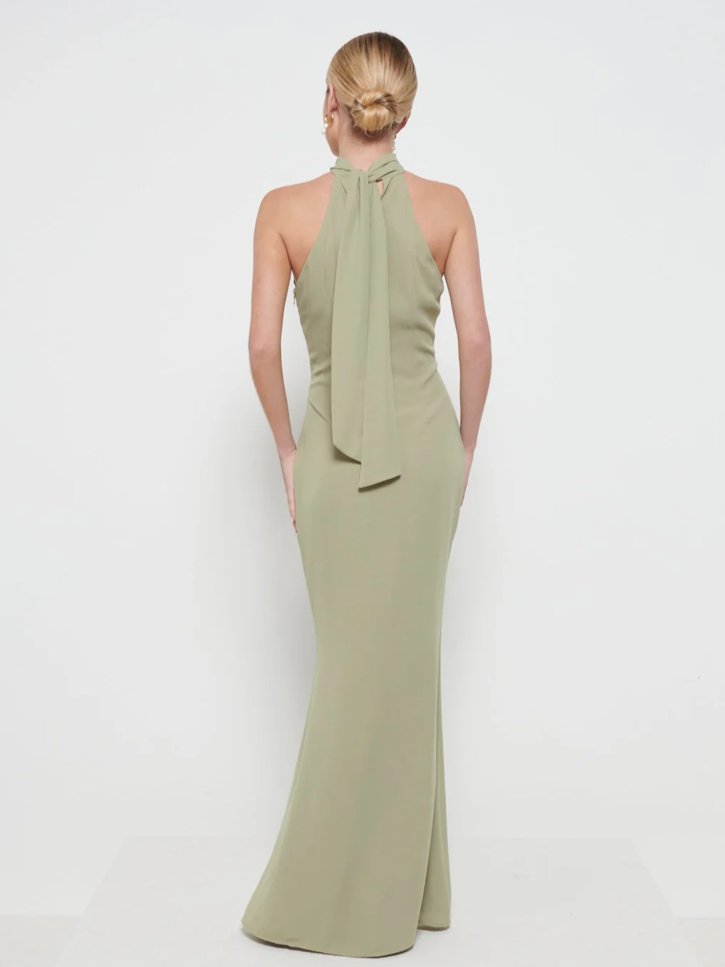 Odelle Chiffon Maxi Bridesmaid Dress - Olive - Image 3