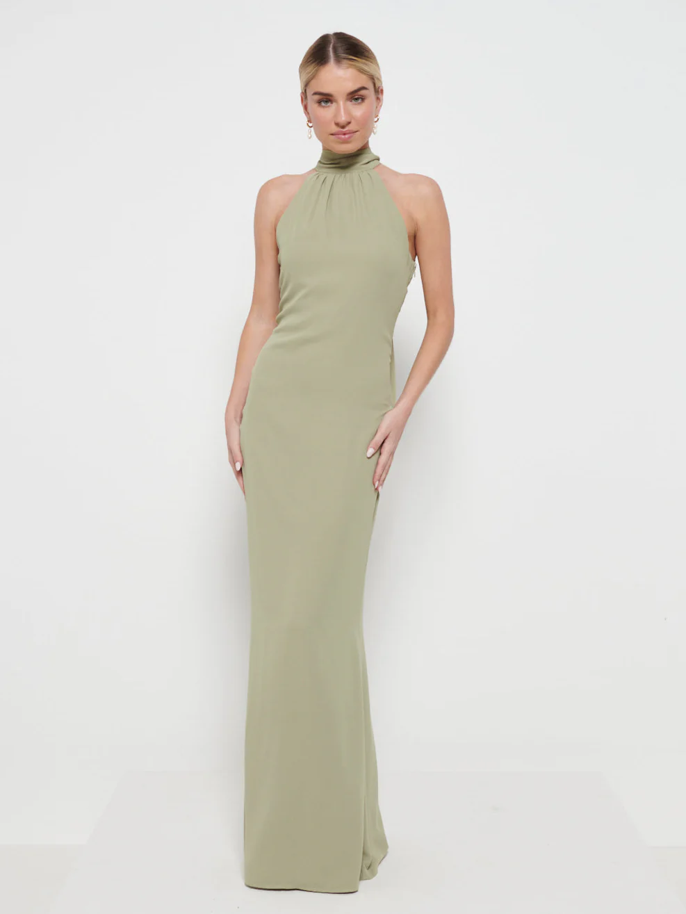 Odelle Chiffon Maxi Bridesmaid Dress - Olive - Image 4