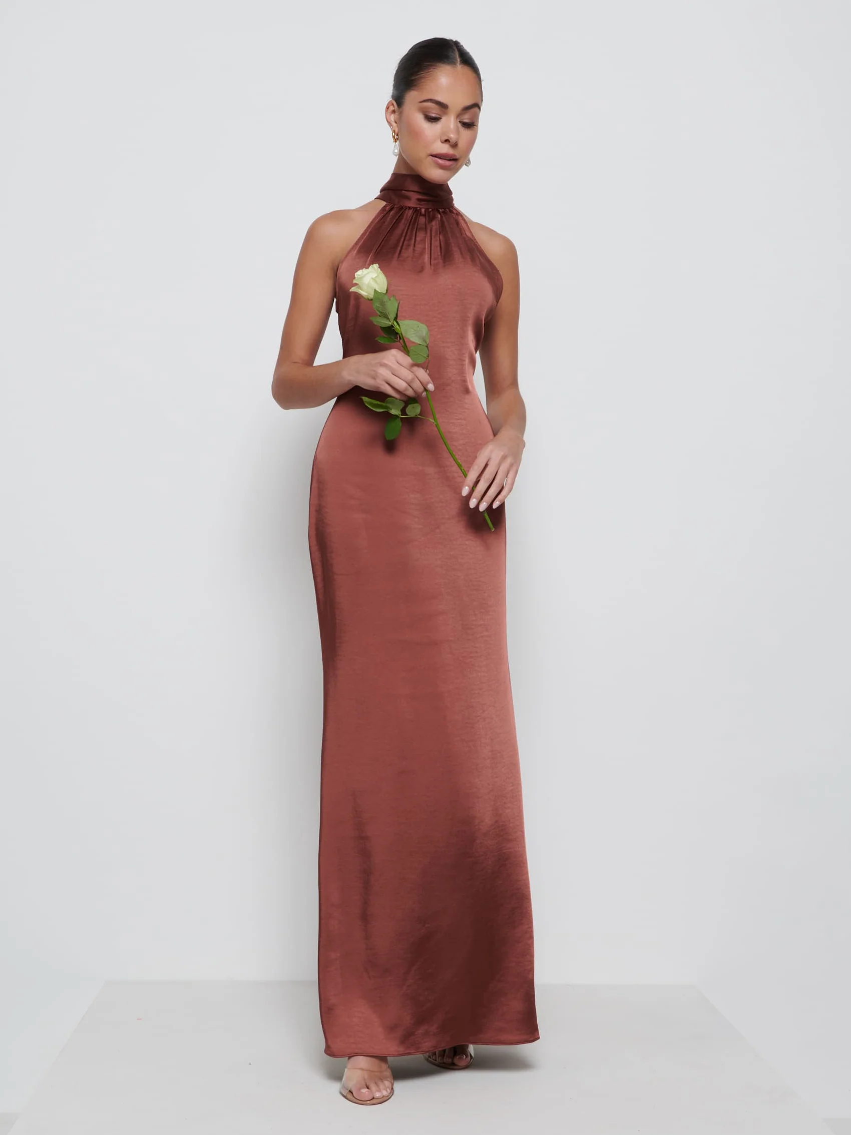 Odelle Maxi Bridesmaid Dress - Mahogany