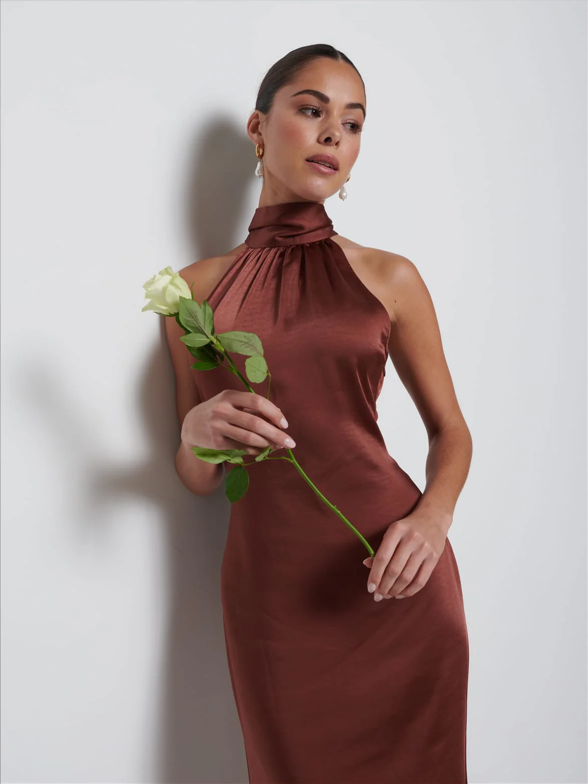 Odelle Maxi Bridesmaid Dress - Mahogany - Image 2