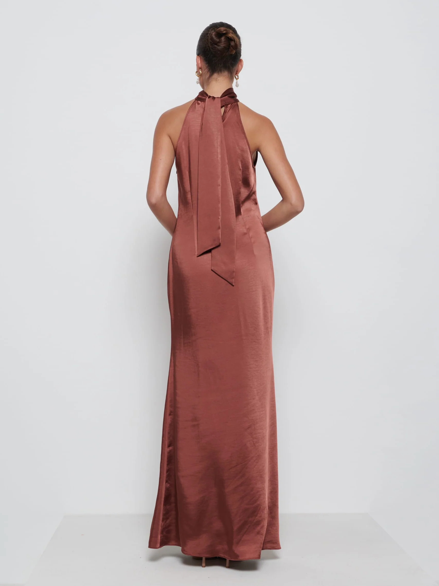 Odelle Maxi Bridesmaid Dress - Mahogany - Image 3