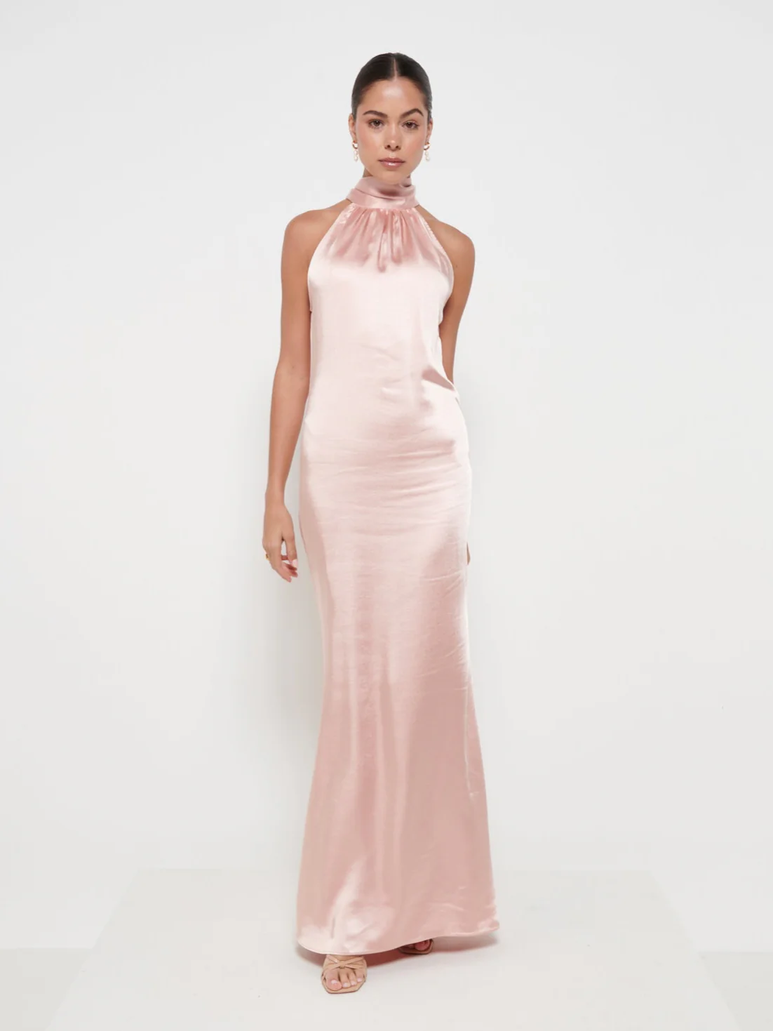 Odelle Maxi Bridesmaid Dress - Matte Blush - Image 4