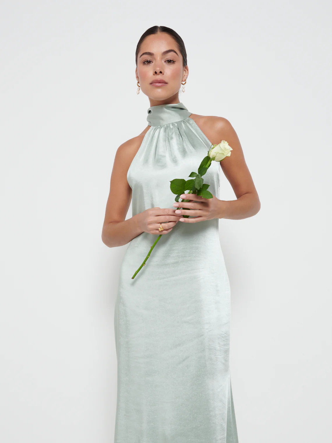 Odelle Maxi Bridesmaid Dress - Matte Sage - Image 2