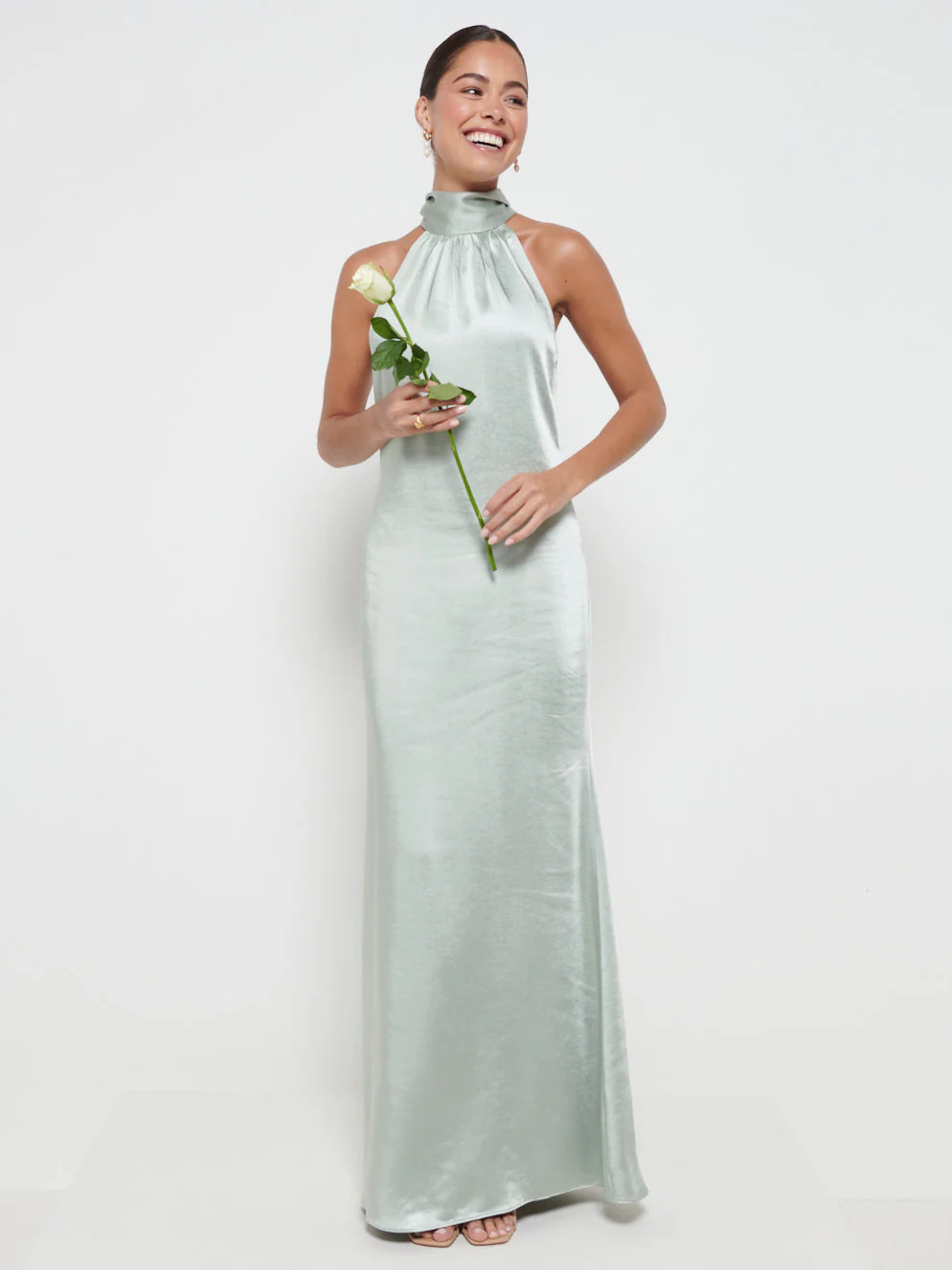 Odelle Maxi Bridesmaid Dress - Matte Sage - Image 4