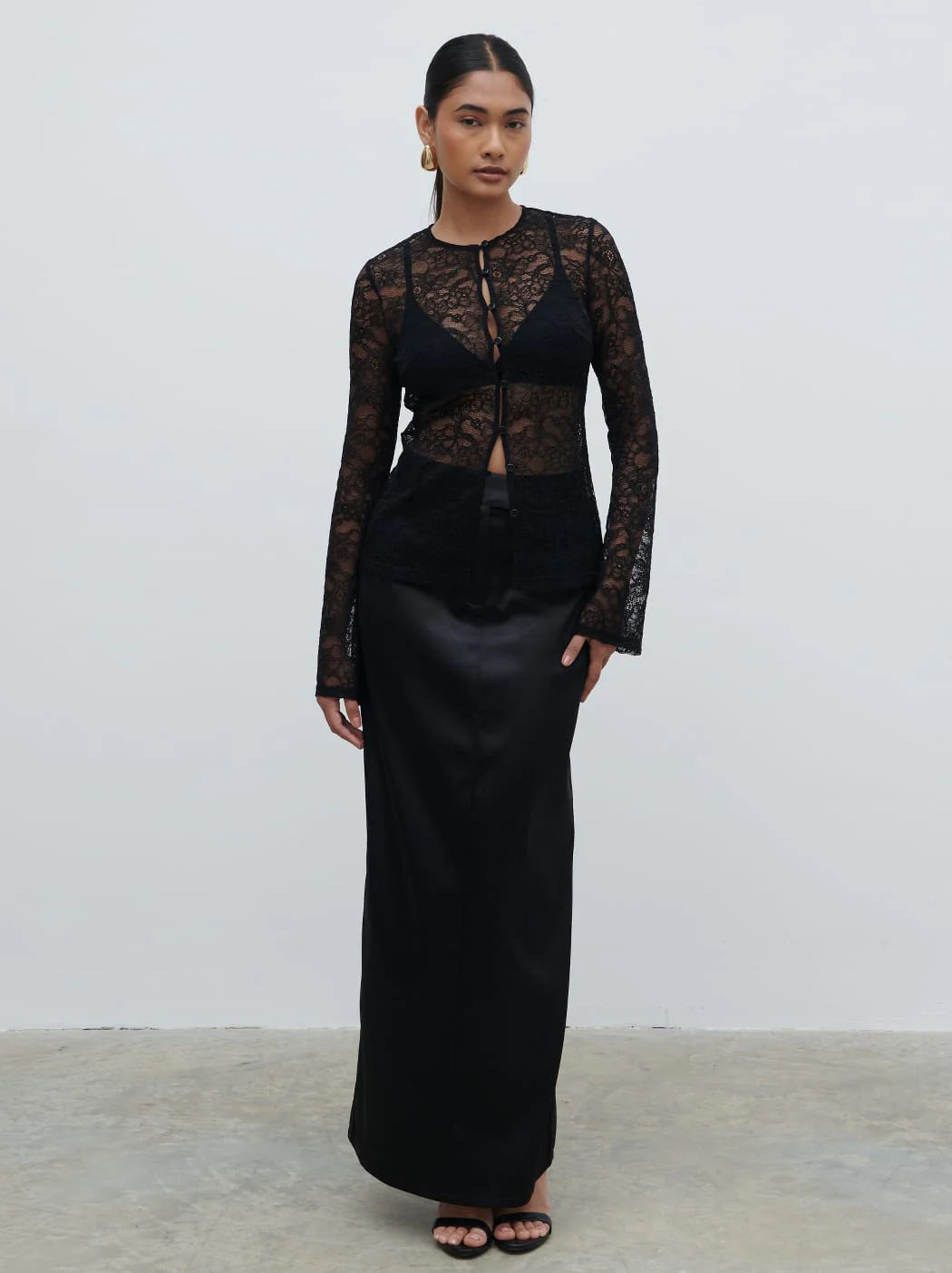 Odi Lace Cardigan - Black - Image 3