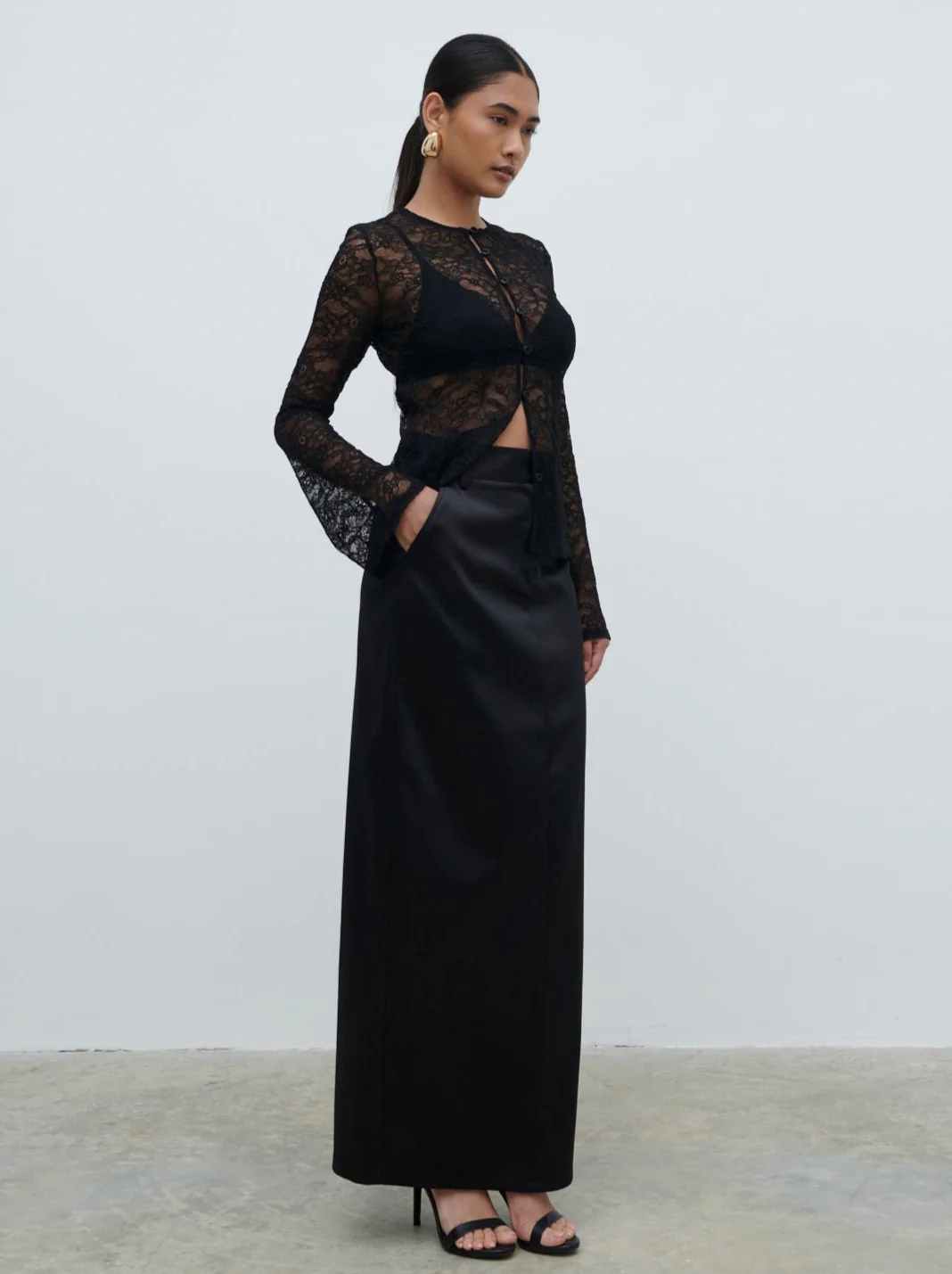 Odi Lace Cardigan - Black - Image 5