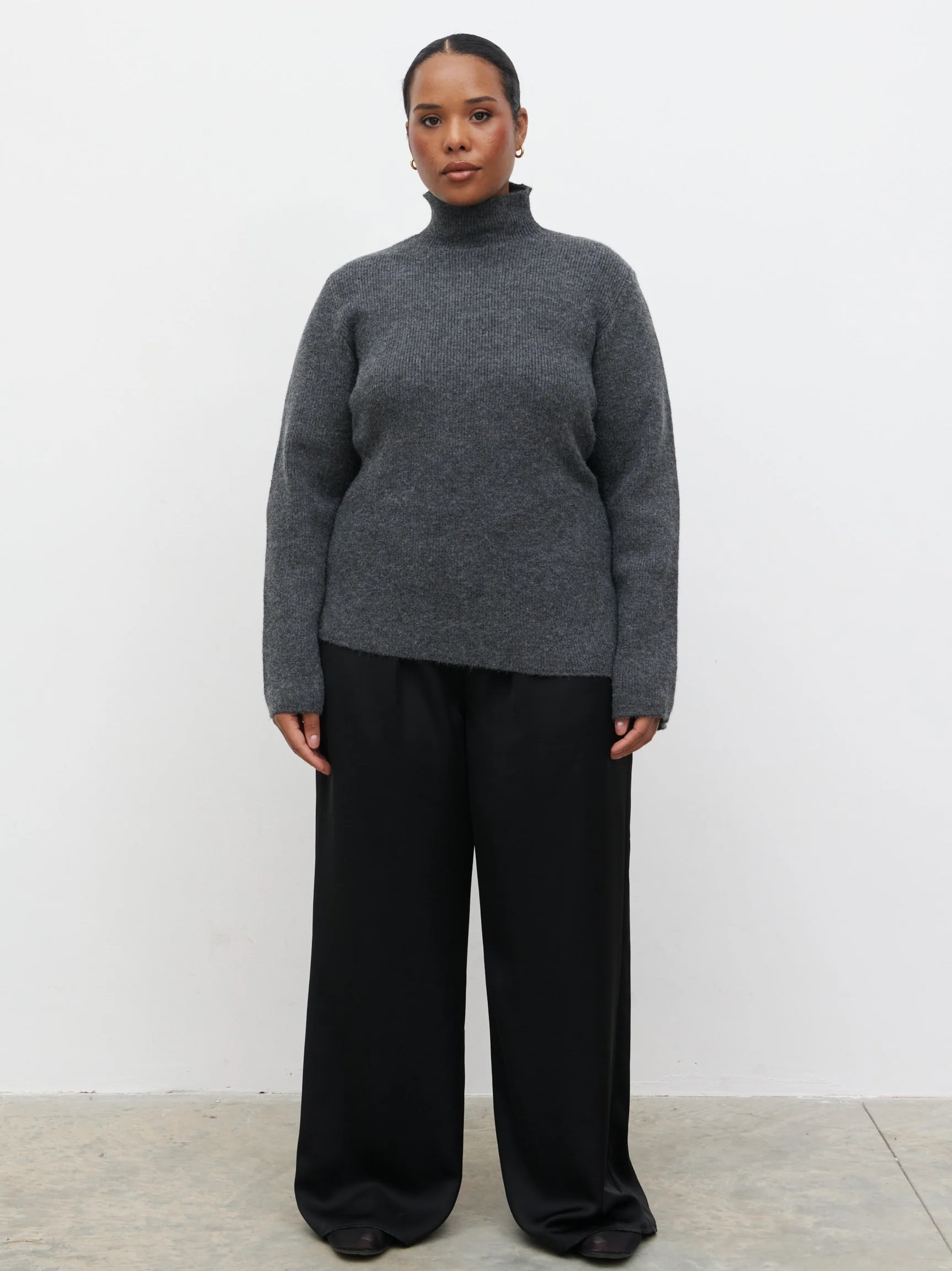 Odyssey A-Line Knit Jumper Curve - Charcoal