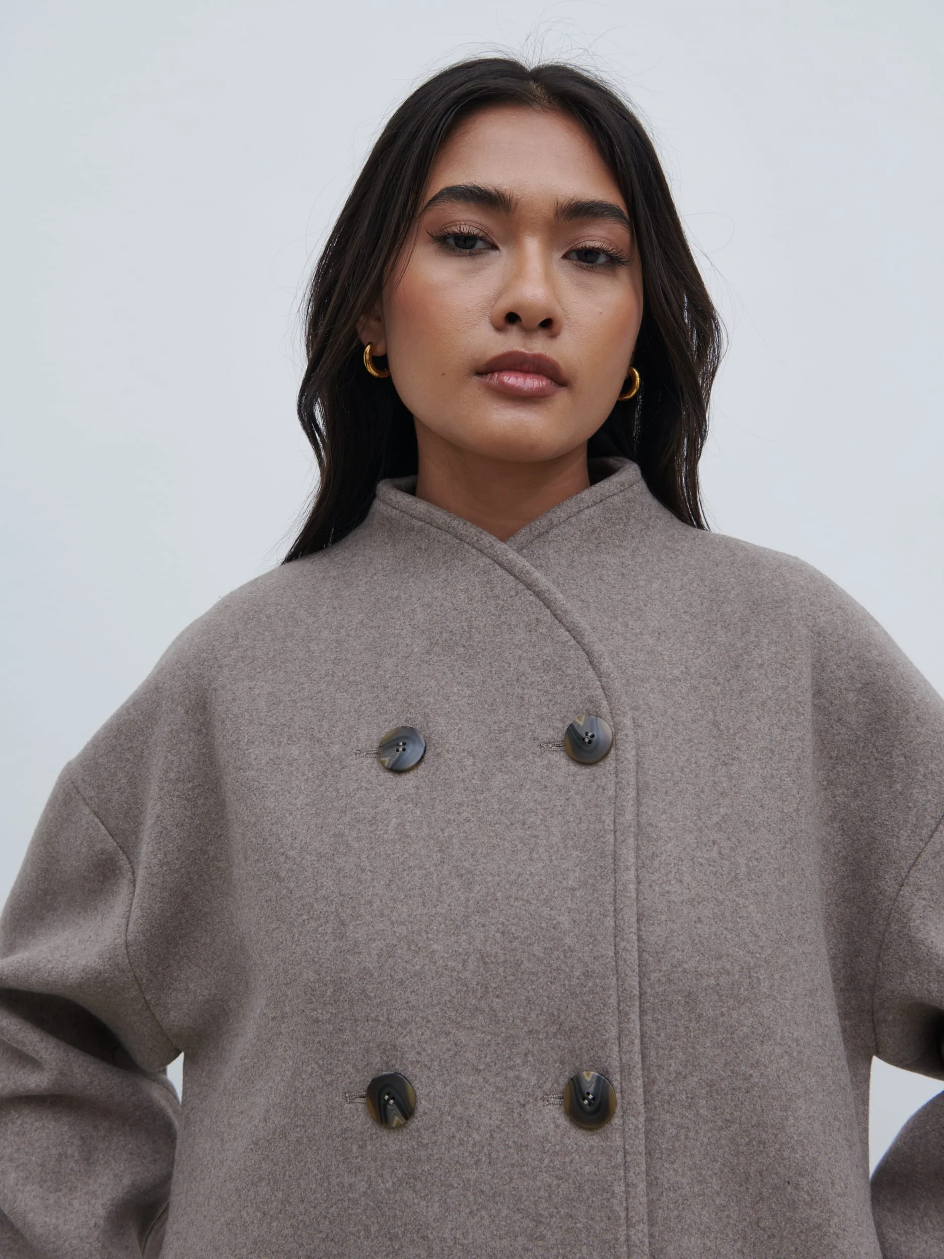 Oliviana Felted Button Jacket - Greige - Image 6