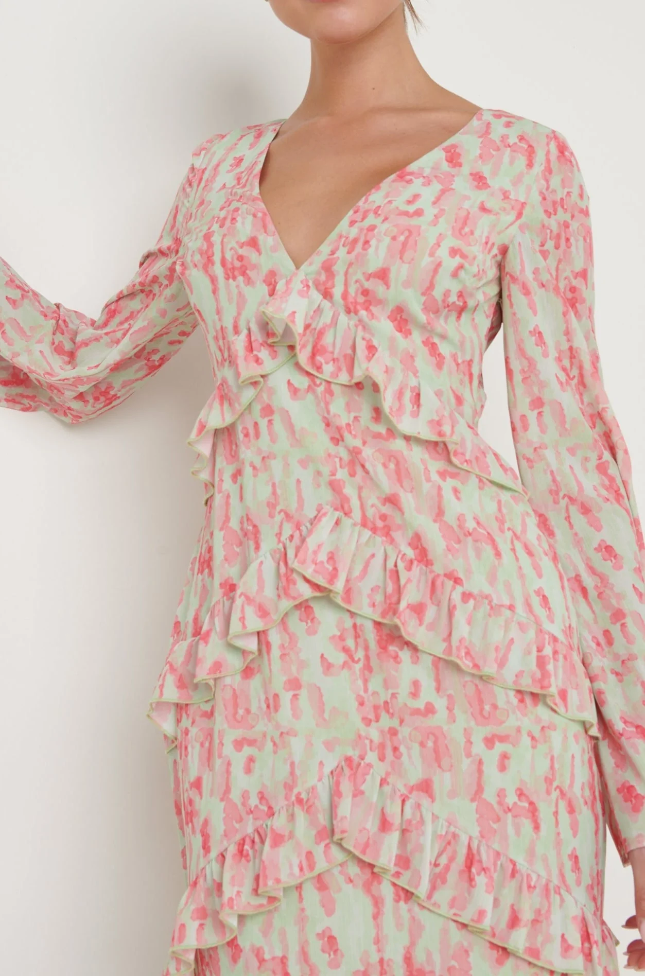 Paige Ruffle Maxi Dress - Abstract Spot - Image 4