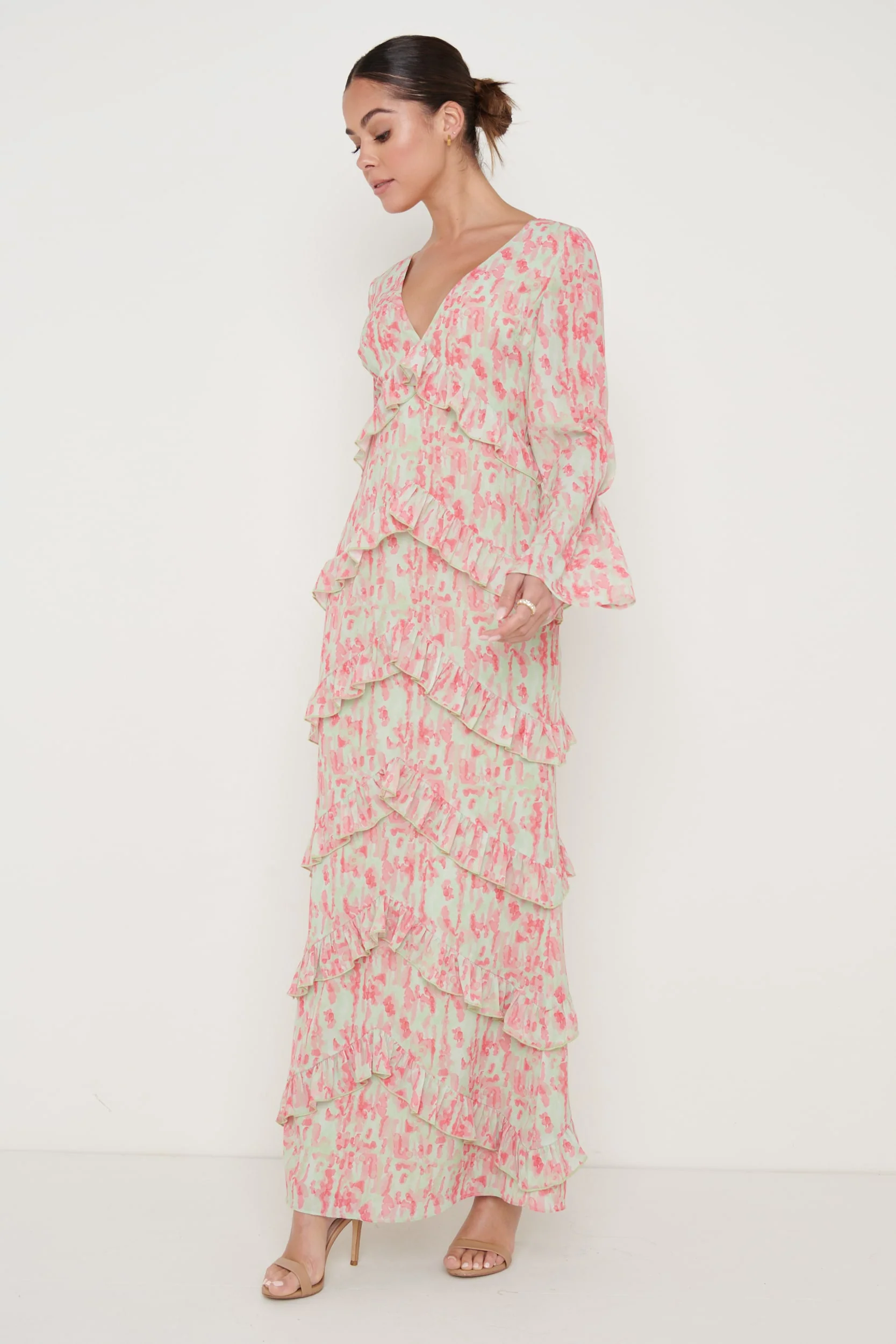Paige Ruffle Maxi Dress - Abstract Spot - Image 5