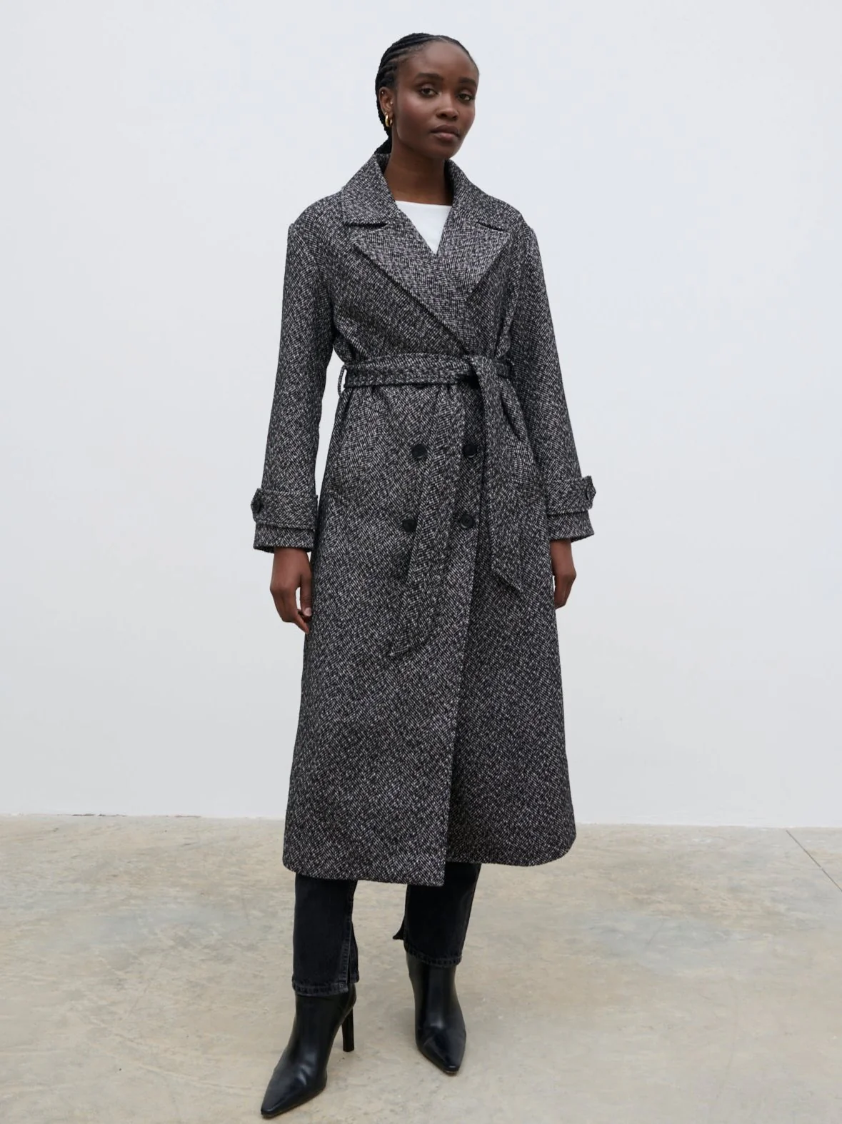 Phoenix Belted Coat - Herringbone - Image 2