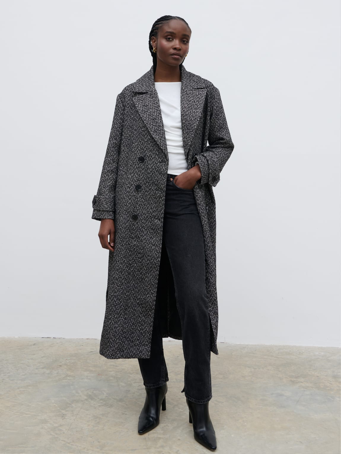 Phoenix Belted Coat - Herringbone - Image 3