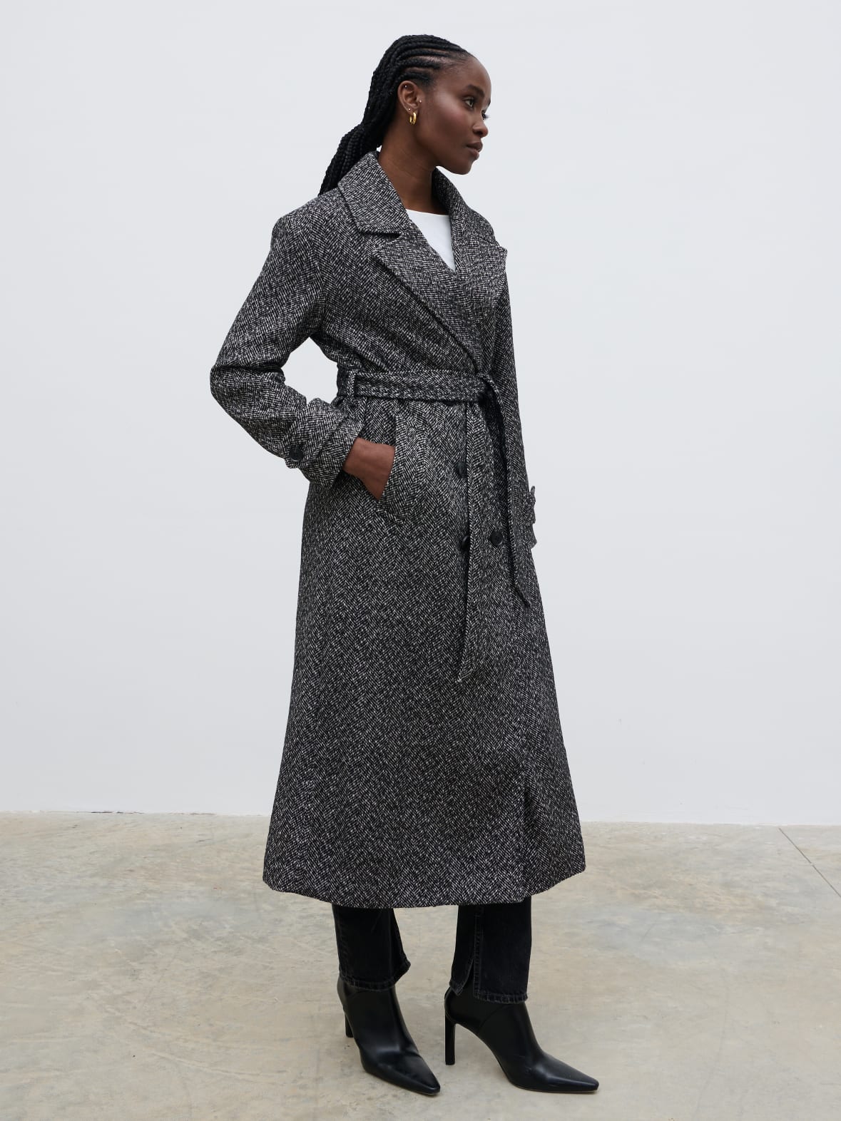 Phoenix Belted Coat - Herringbone - Image 4