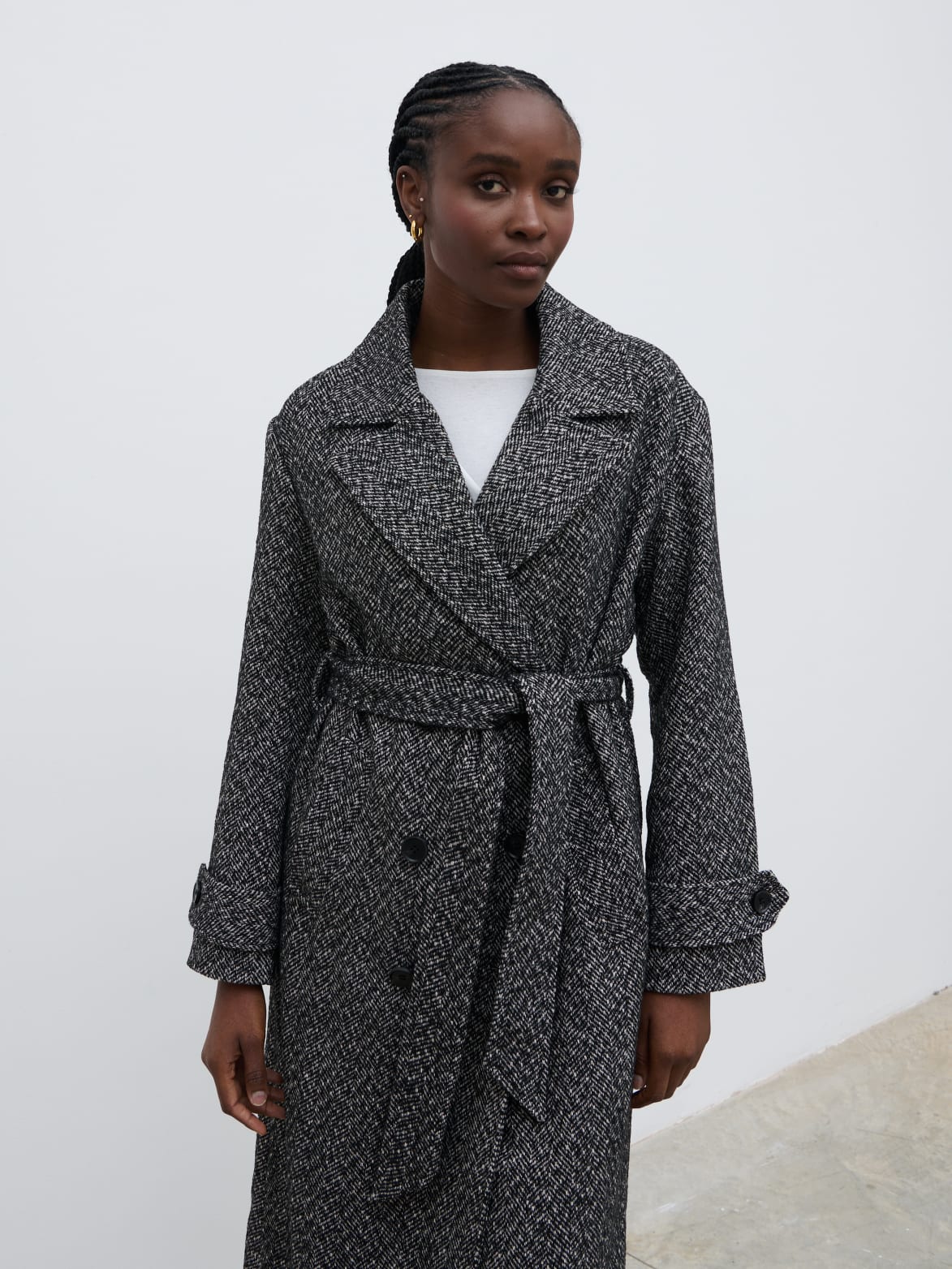 Phoenix Belted Coat - Herringbone - Image 5