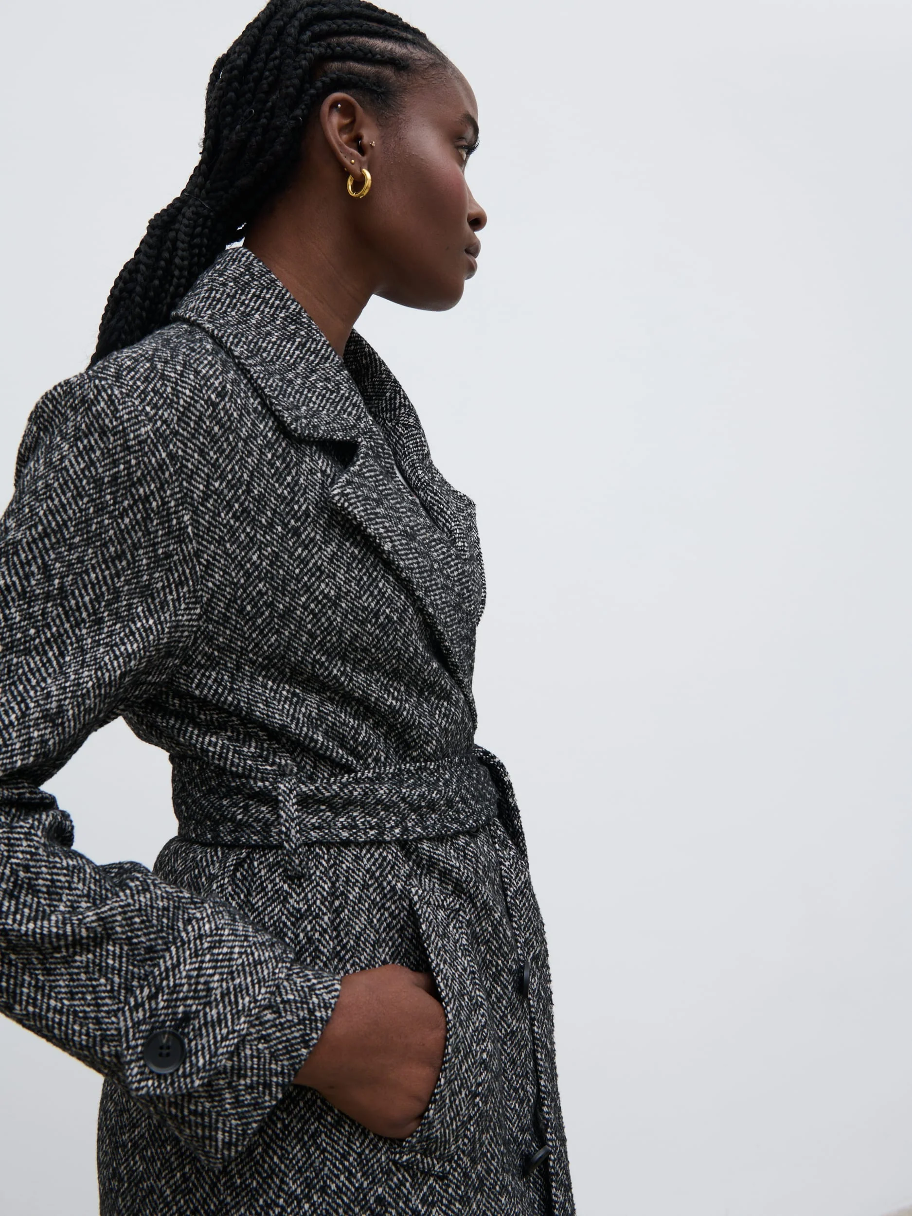 Phoenix Belted Coat - Herringbone - Image 7