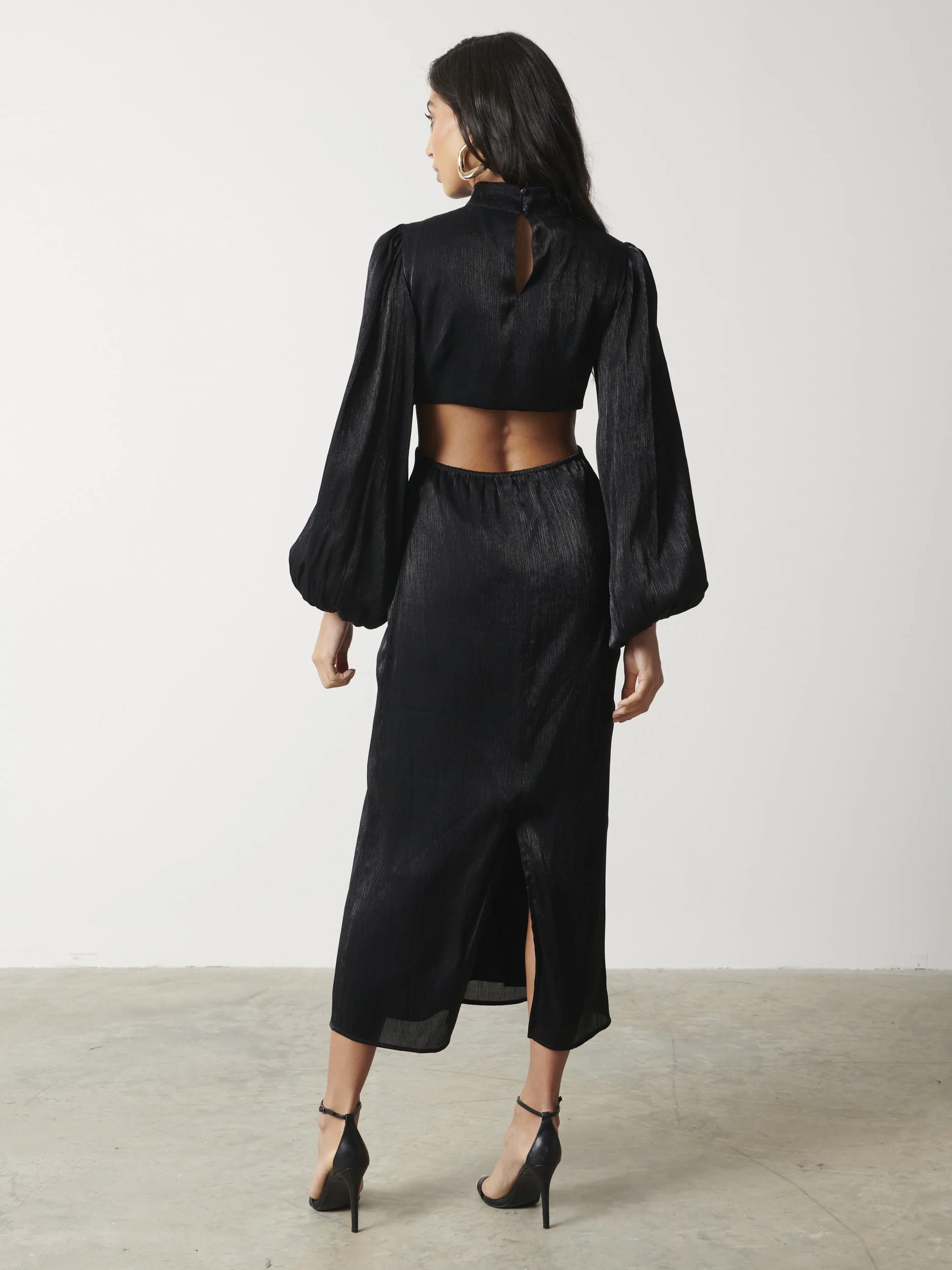 Pia Twist Midaxi Dress - Black - Image 3