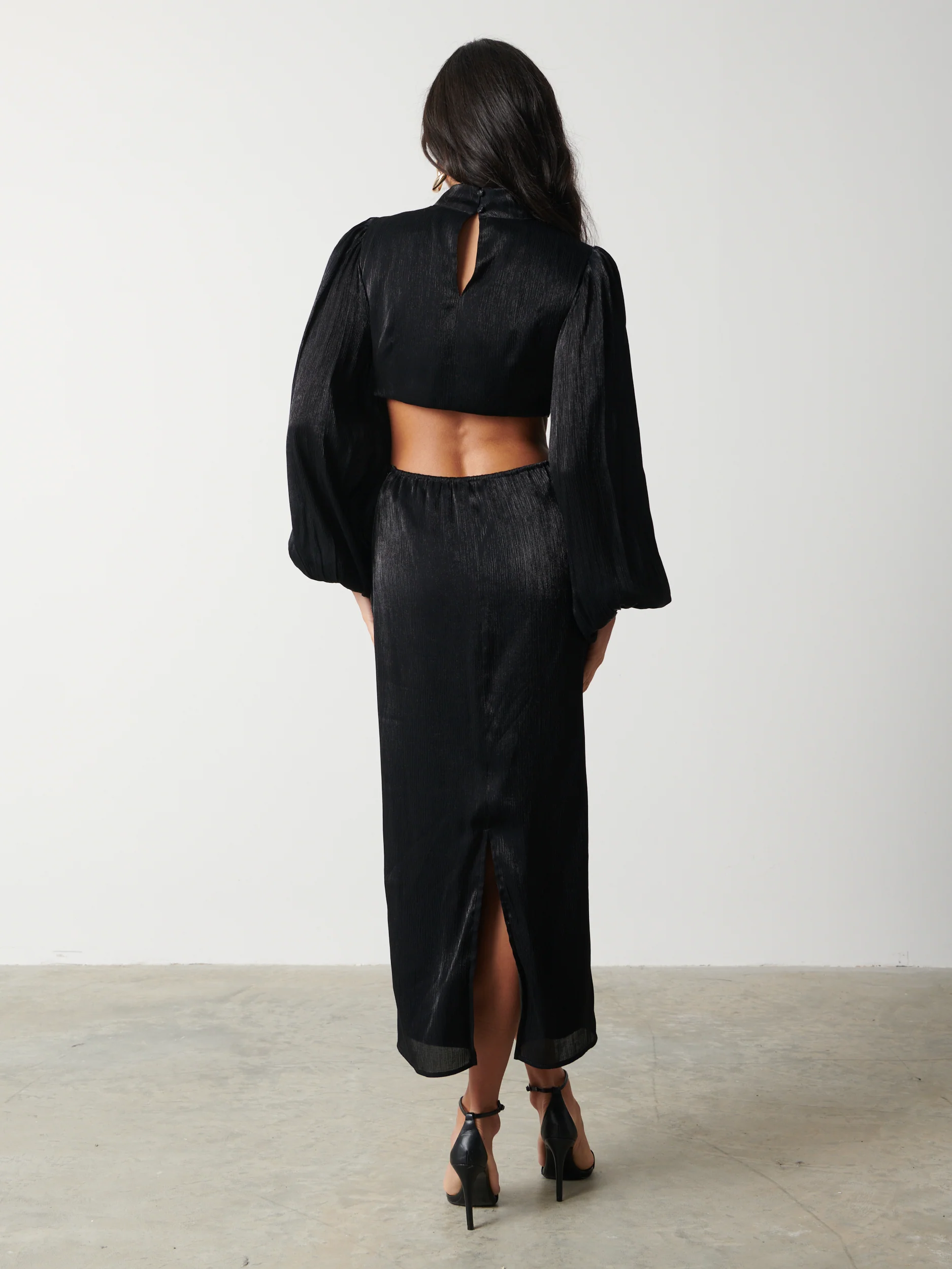 Pia Twist Midaxi Dress - Black - Image 6