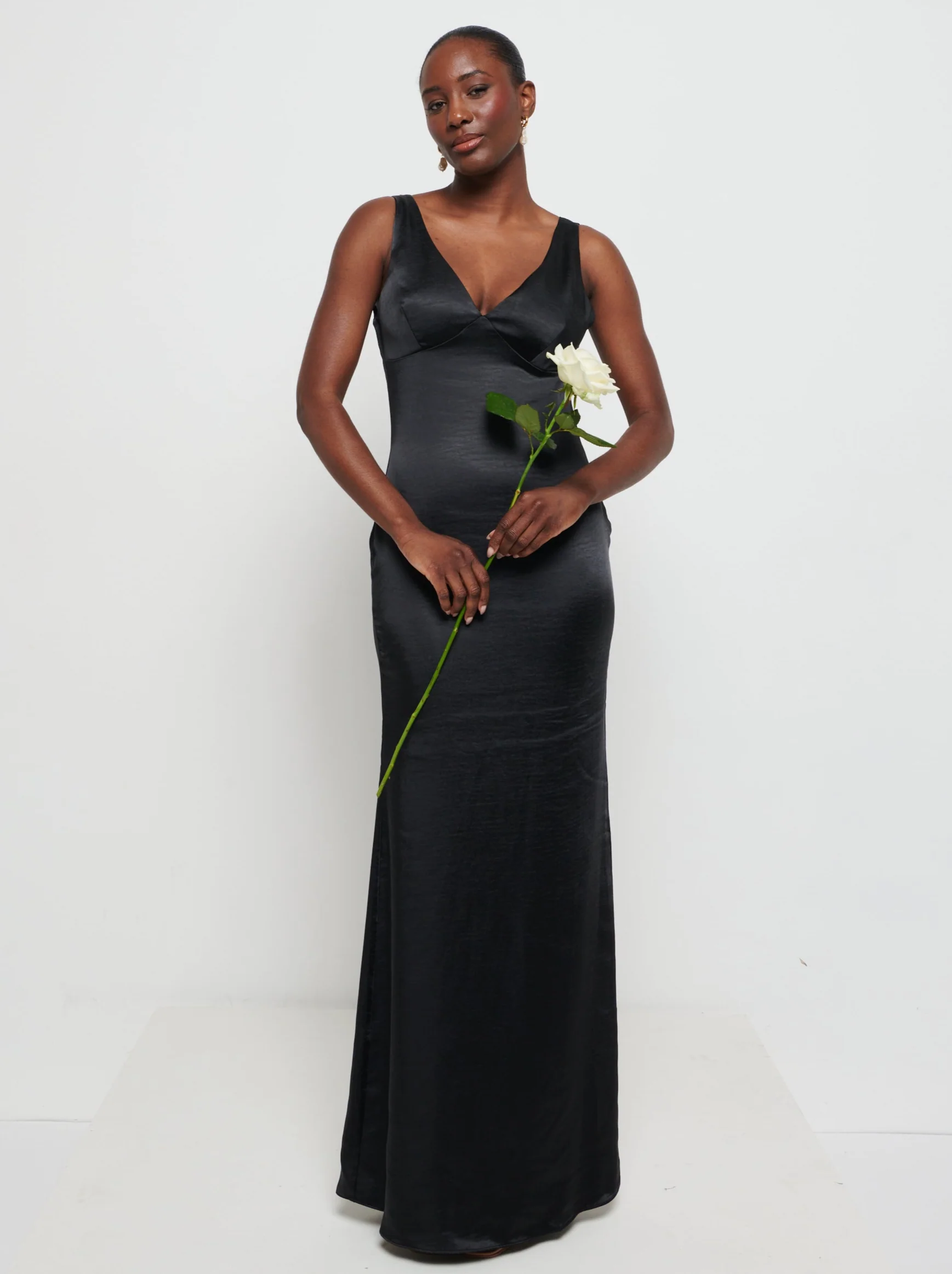 Piper Maxi Bridesmaid Dress - Matte Black