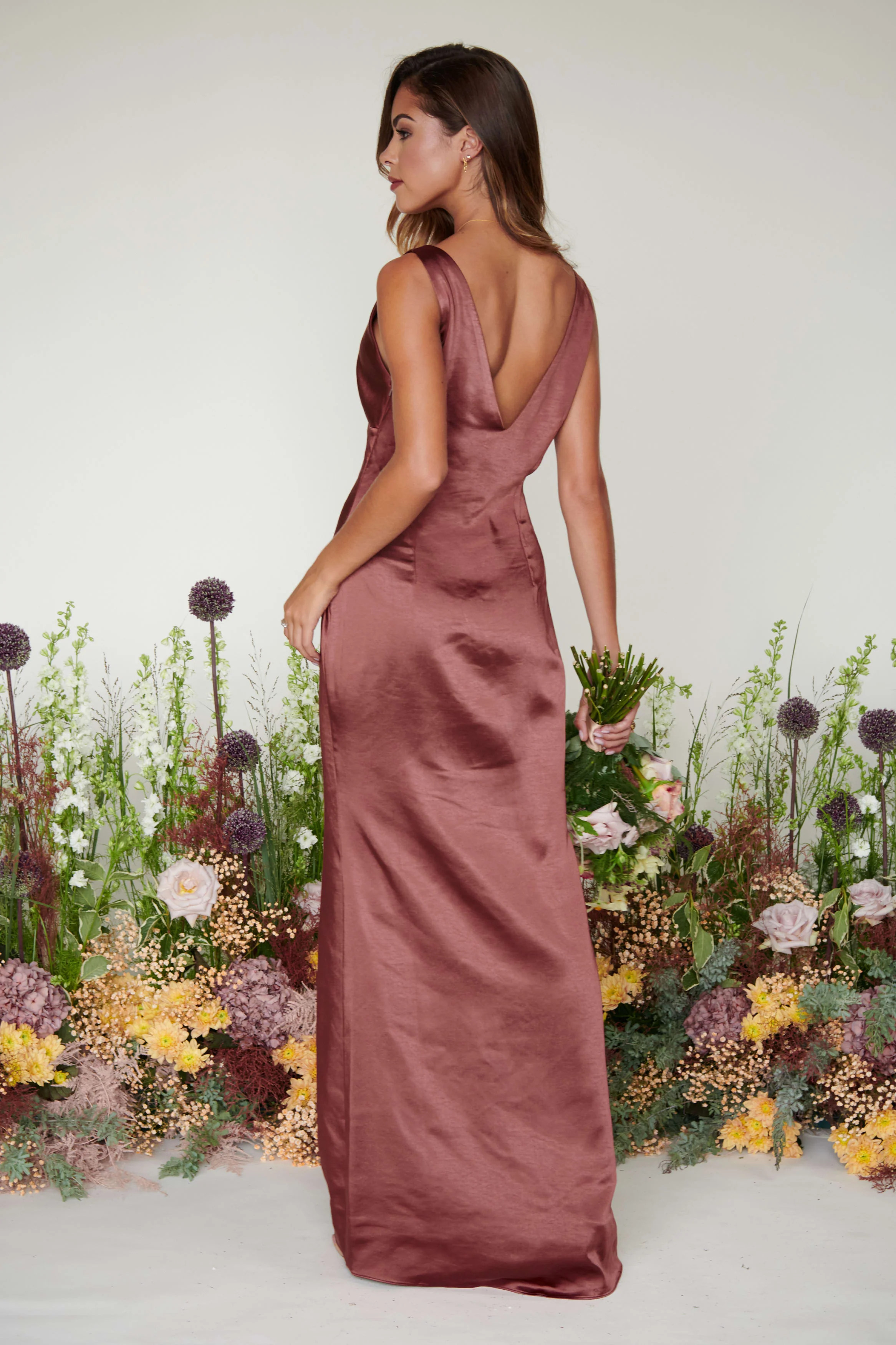 Piper Maxi Bridesmaid Dress - Matte Mahogany - Image 5