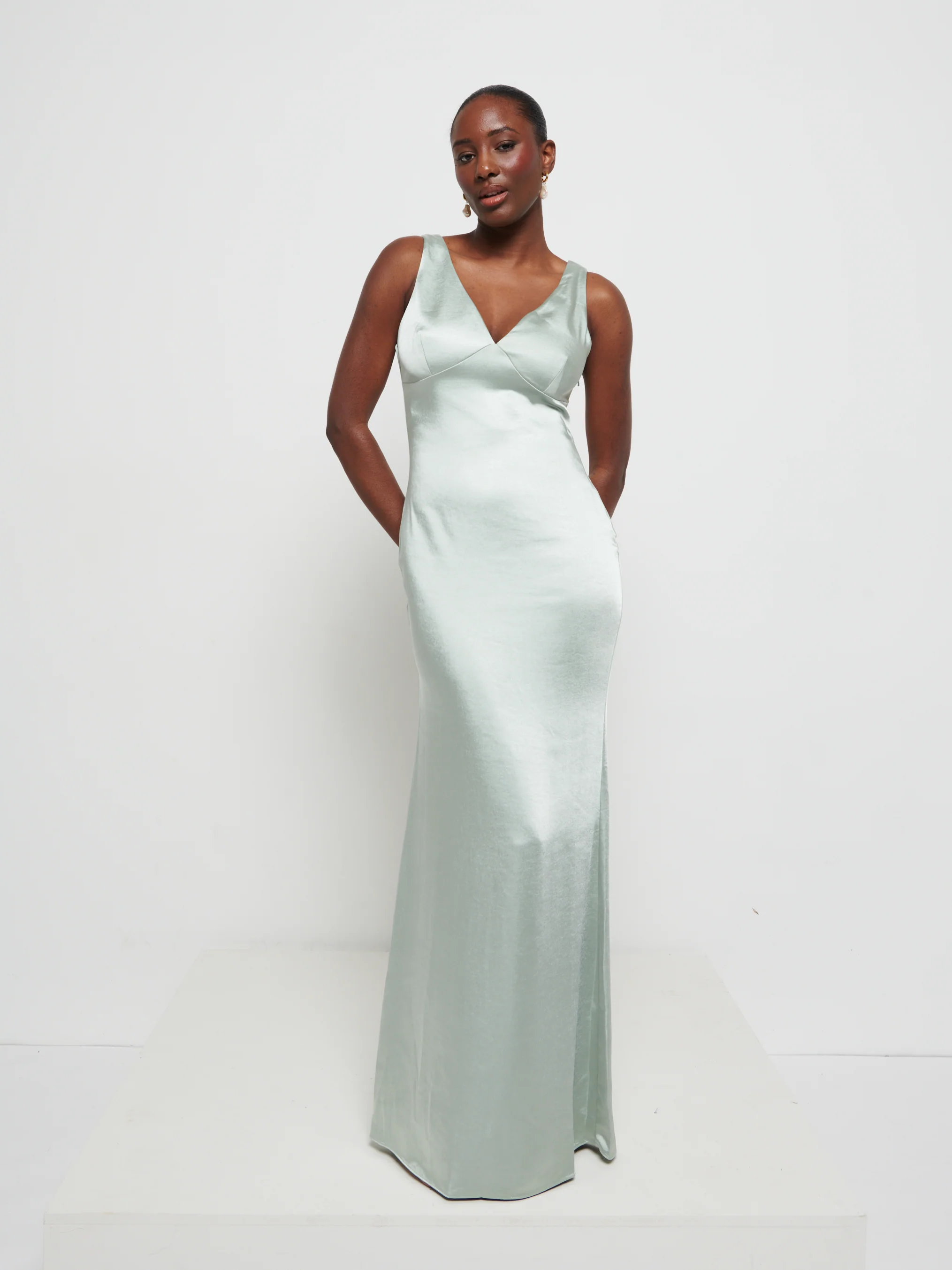 Piper Maxi Bridesmaid Dress - Matte Sage - Image 3