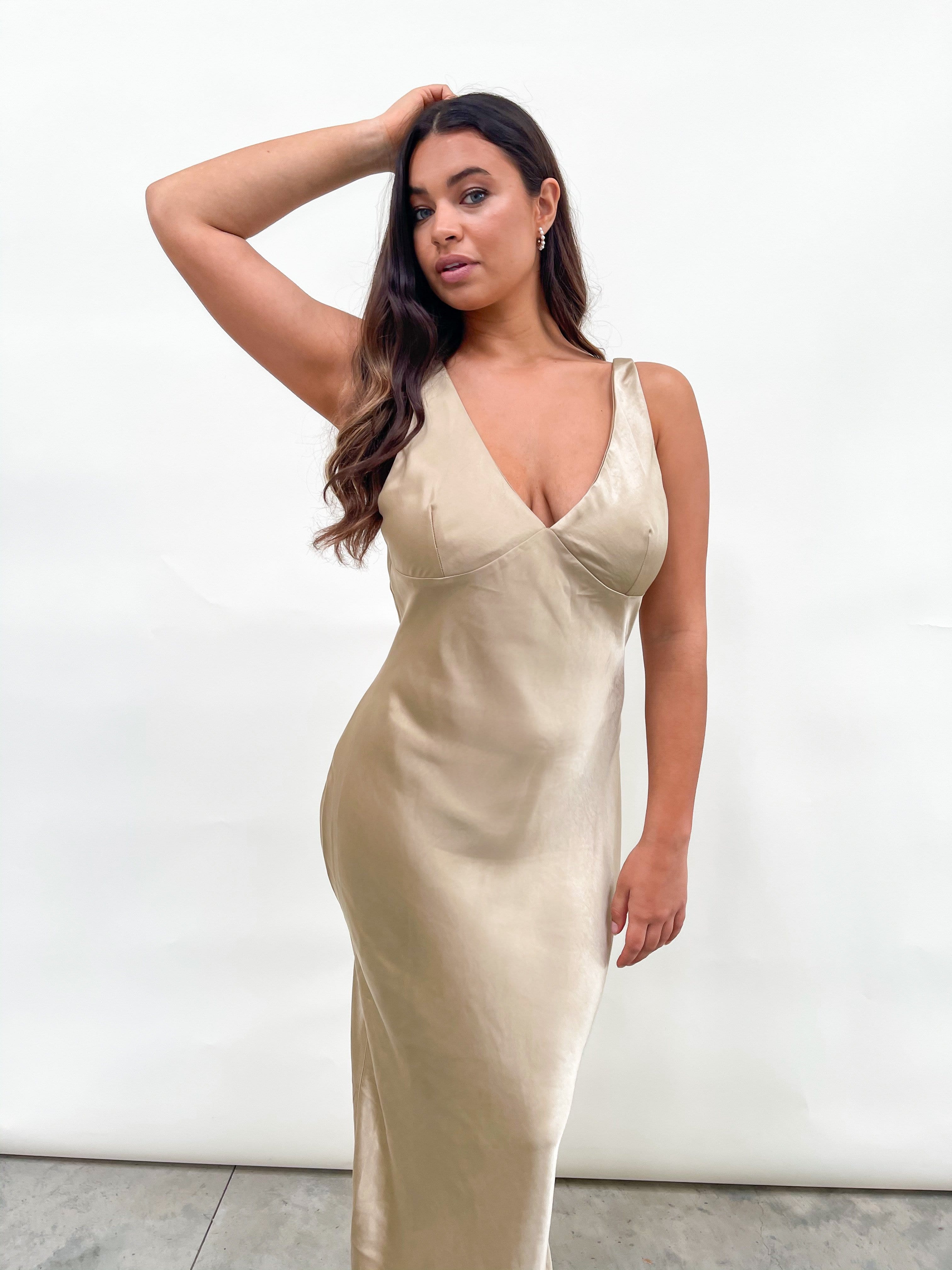 Piper Maxi Dress - Matte Bronze - Image 2