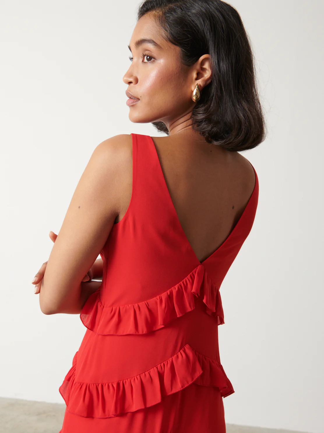 Piper Ruffle Maxi Dress - Red - Image 4