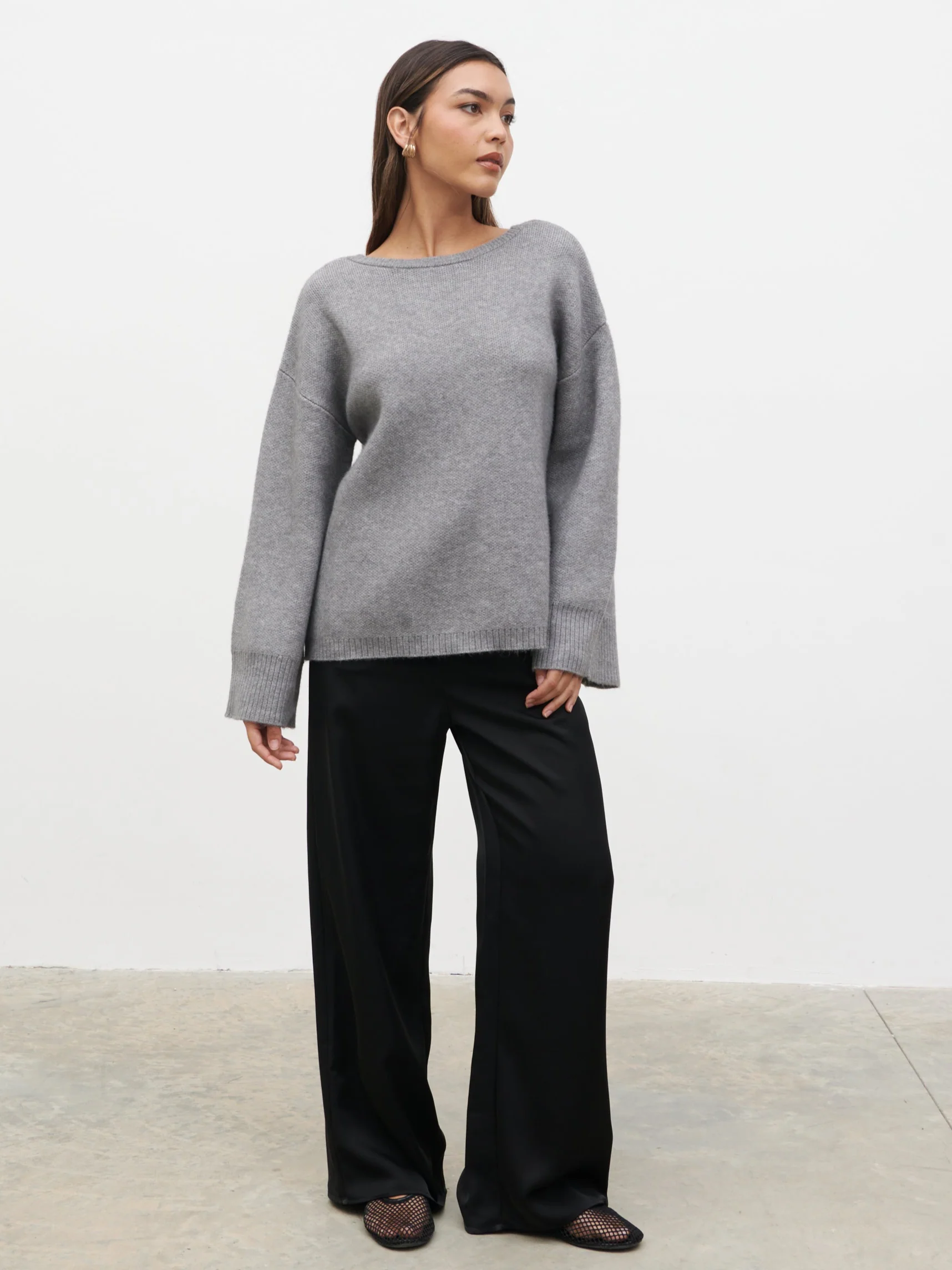 Quinn Knit Jumper - Grey - Image 3