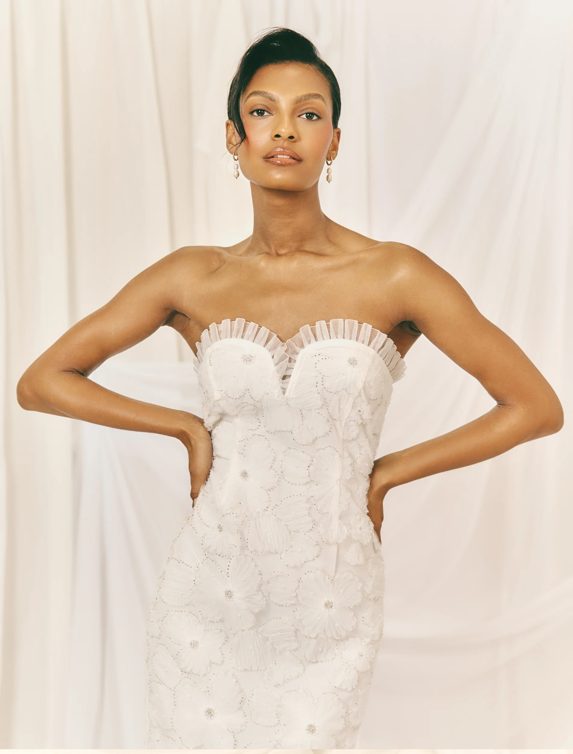 Ravenna Embellished Floral Midaxi Dress - Ivory