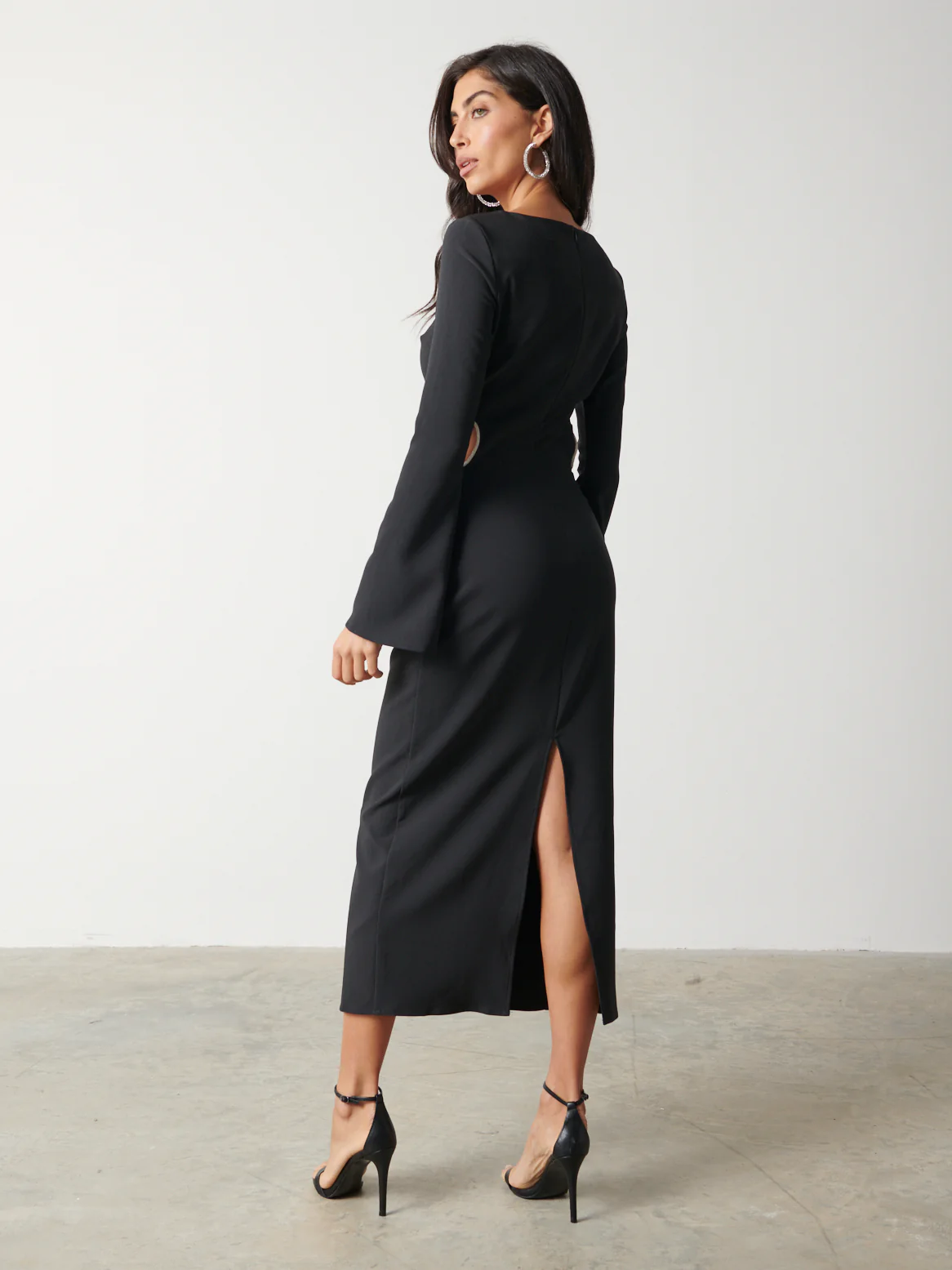 Reina Embellished Cut Out Midaxi Dress - Black - Image 5