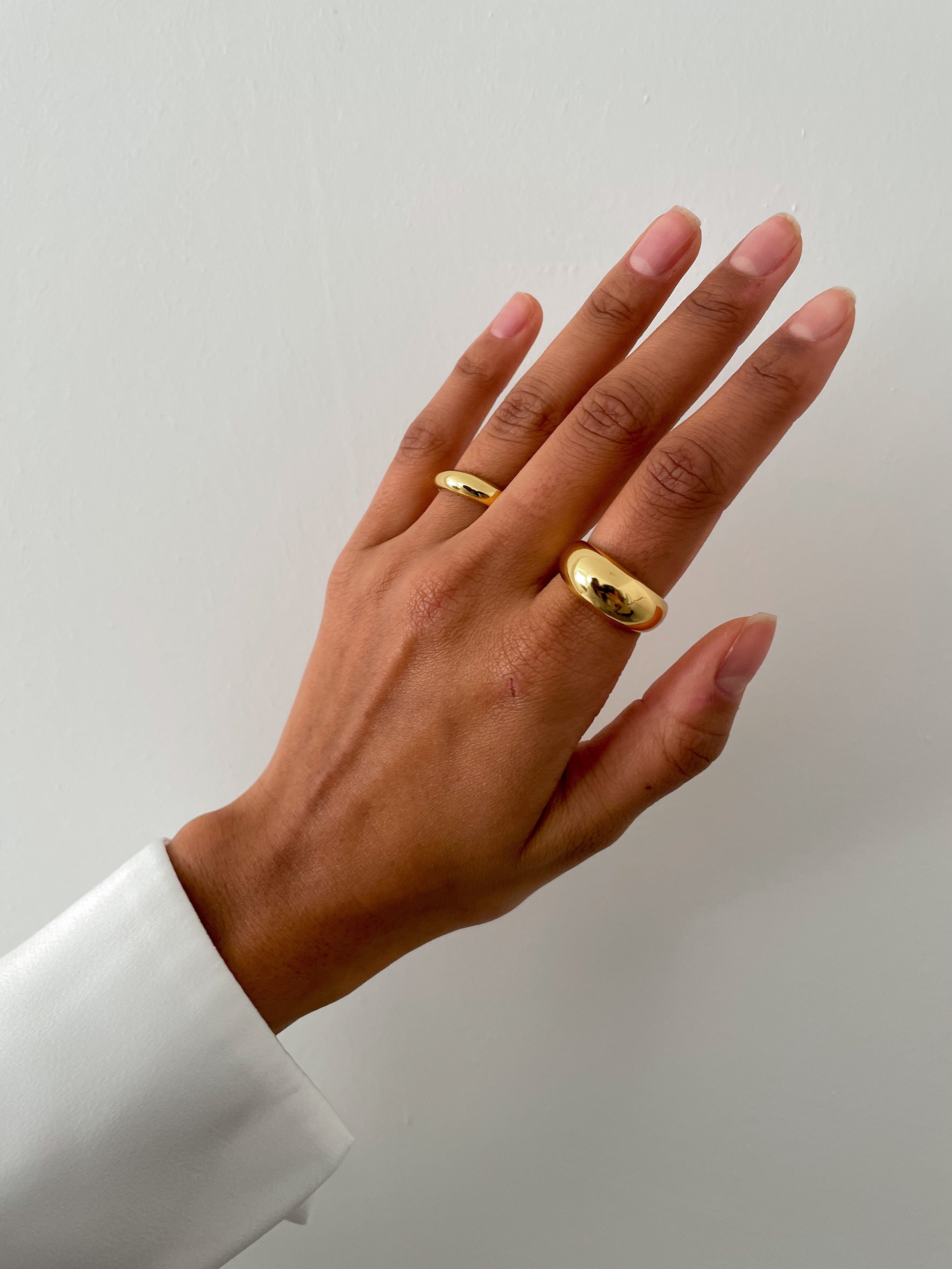 Renetta Thin Band Ring - Recycled Silver Gold Plated - Image 4