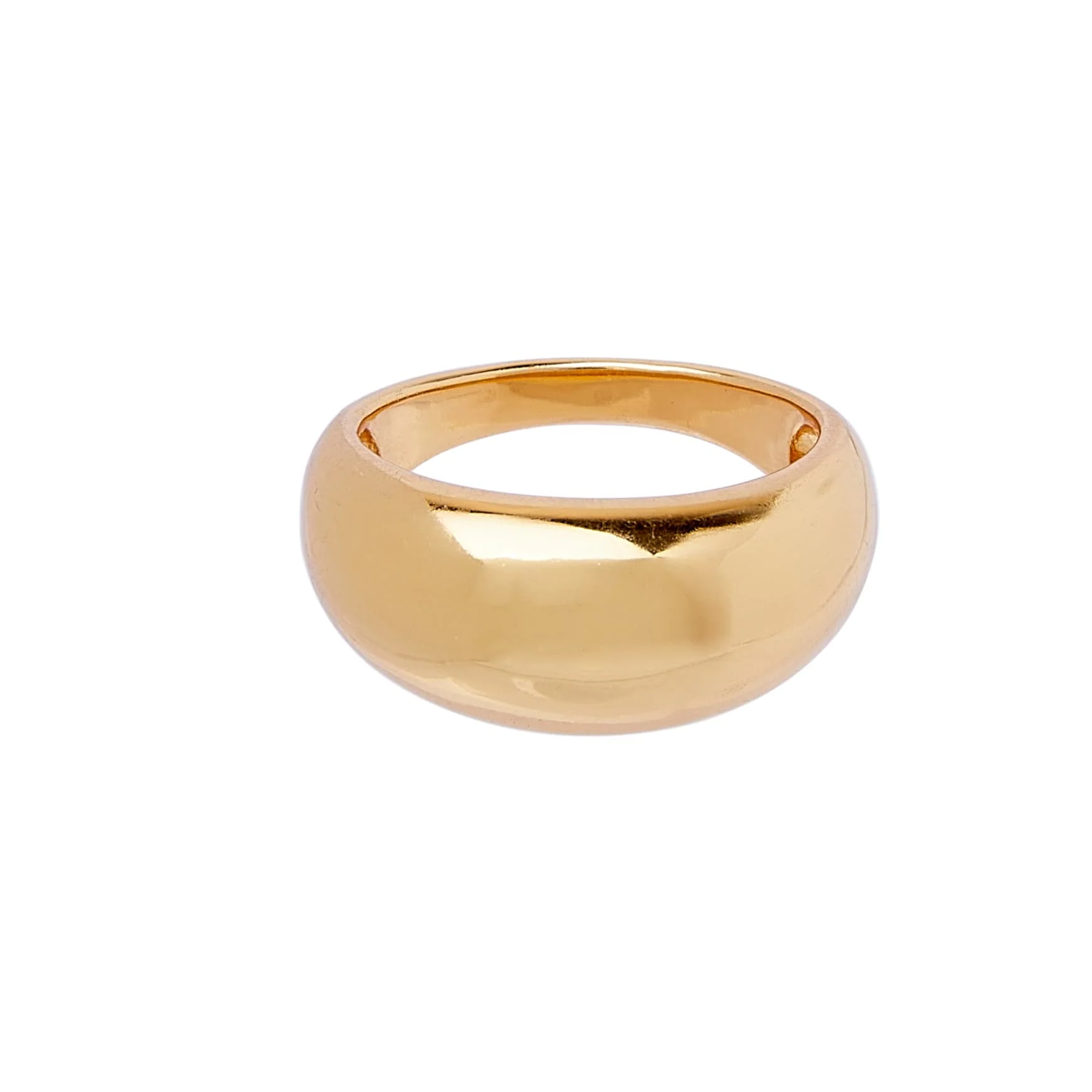 Renne Thick Band Ring - Recycled Silver Gold Plated - Image 6