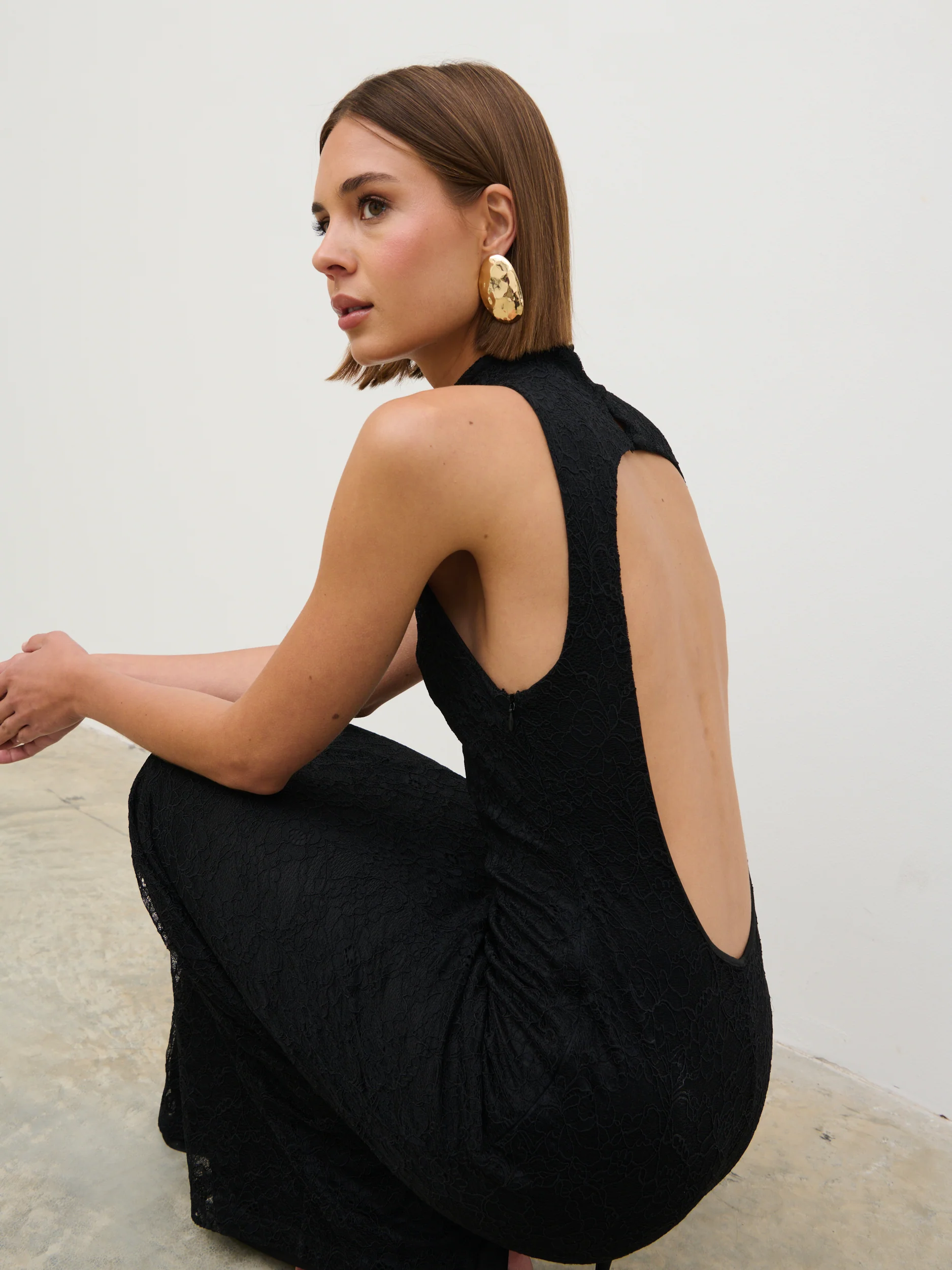 Rosalee Lace Maxi Dress - Black - Image 2