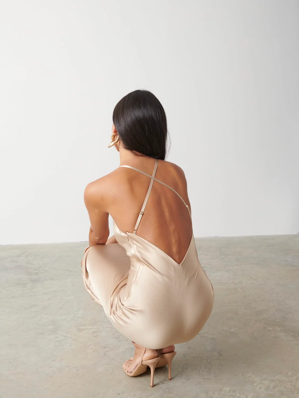Ruby Strappy Midaxi Dress - Gold Metallic - Image 2