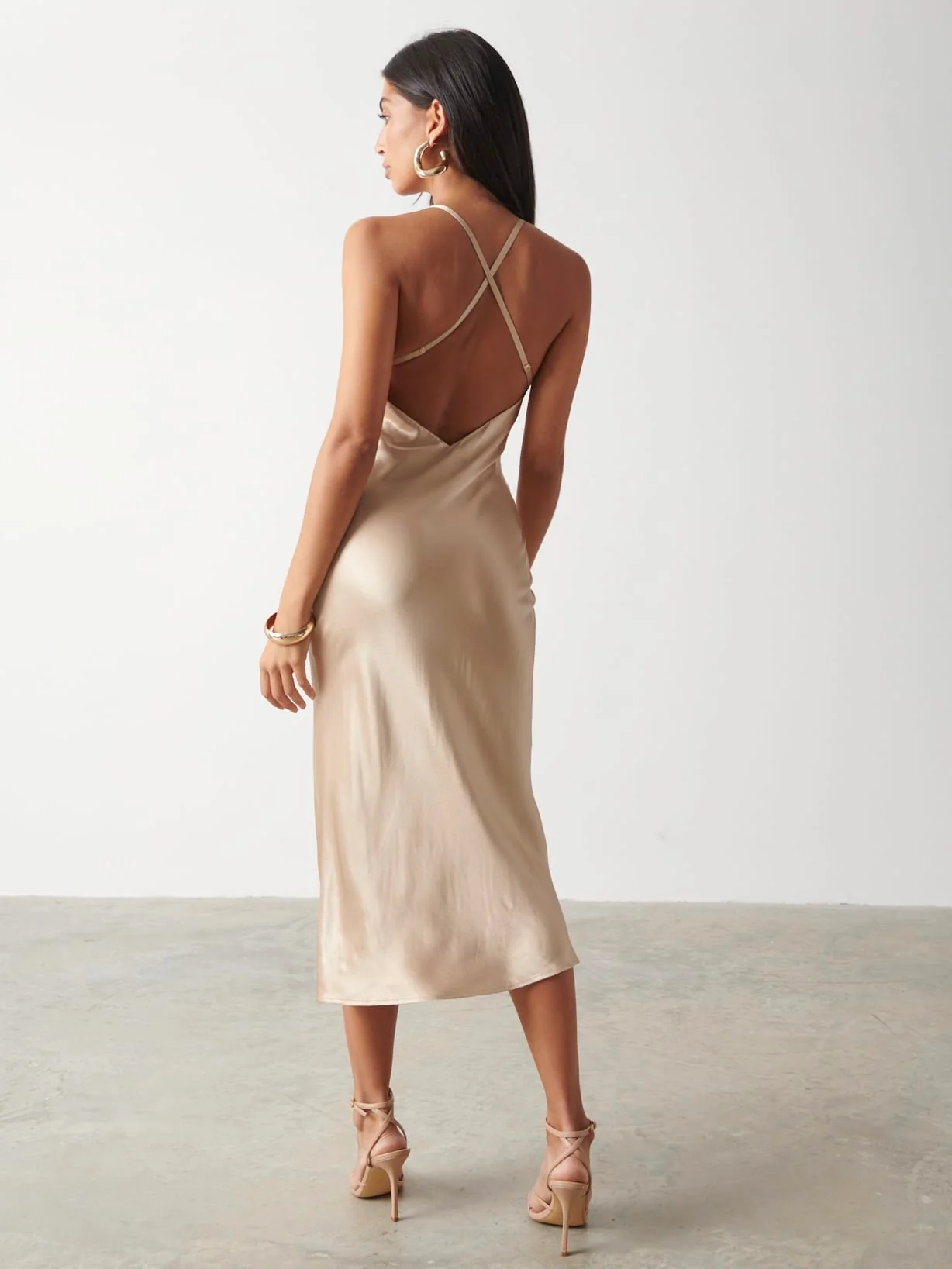 Ruby Strappy Midaxi Dress - Gold Metallic - Image 4