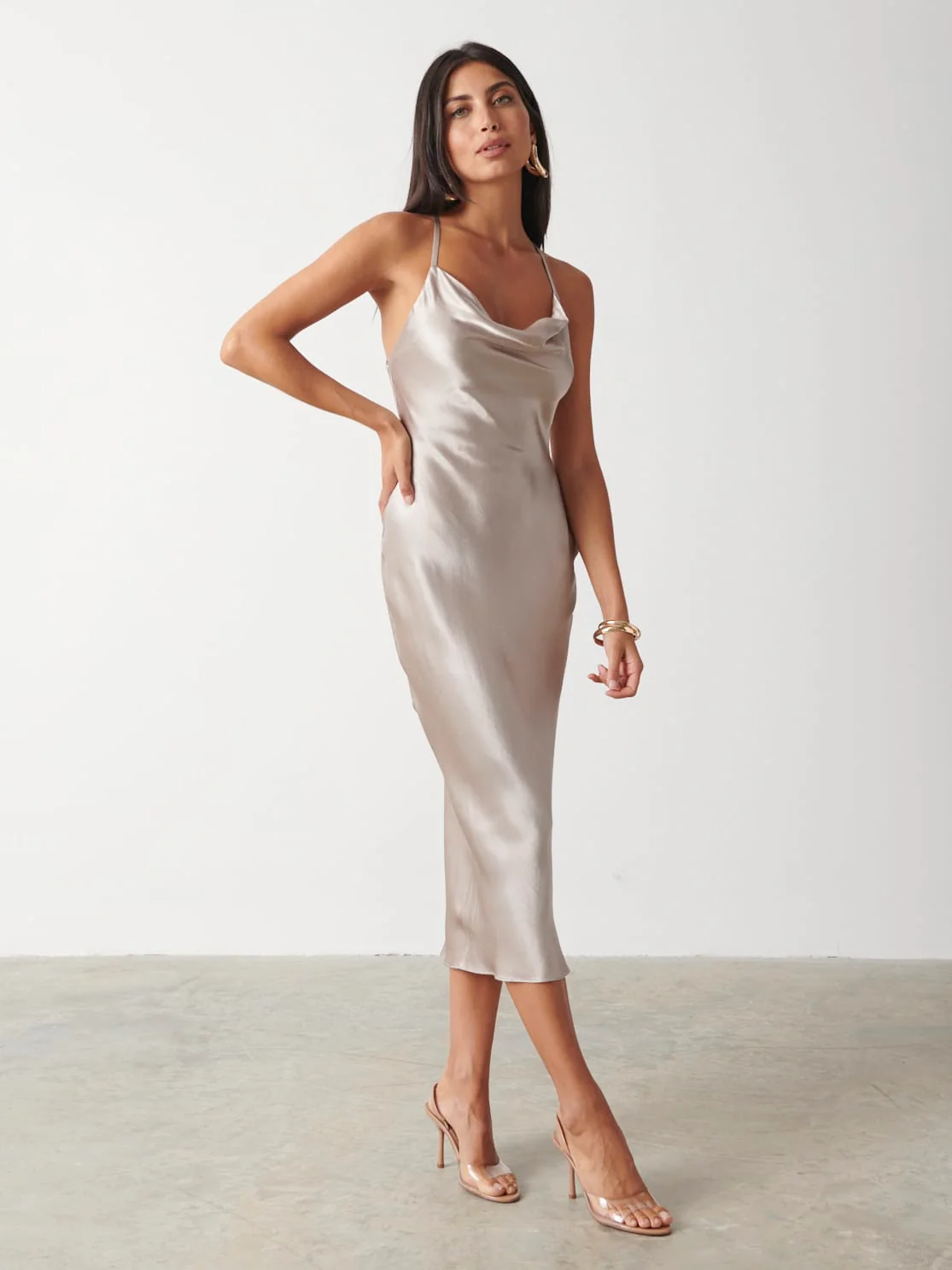 Ruby Strappy Midaxi Dress - Slate Grey Metallic - Image 2